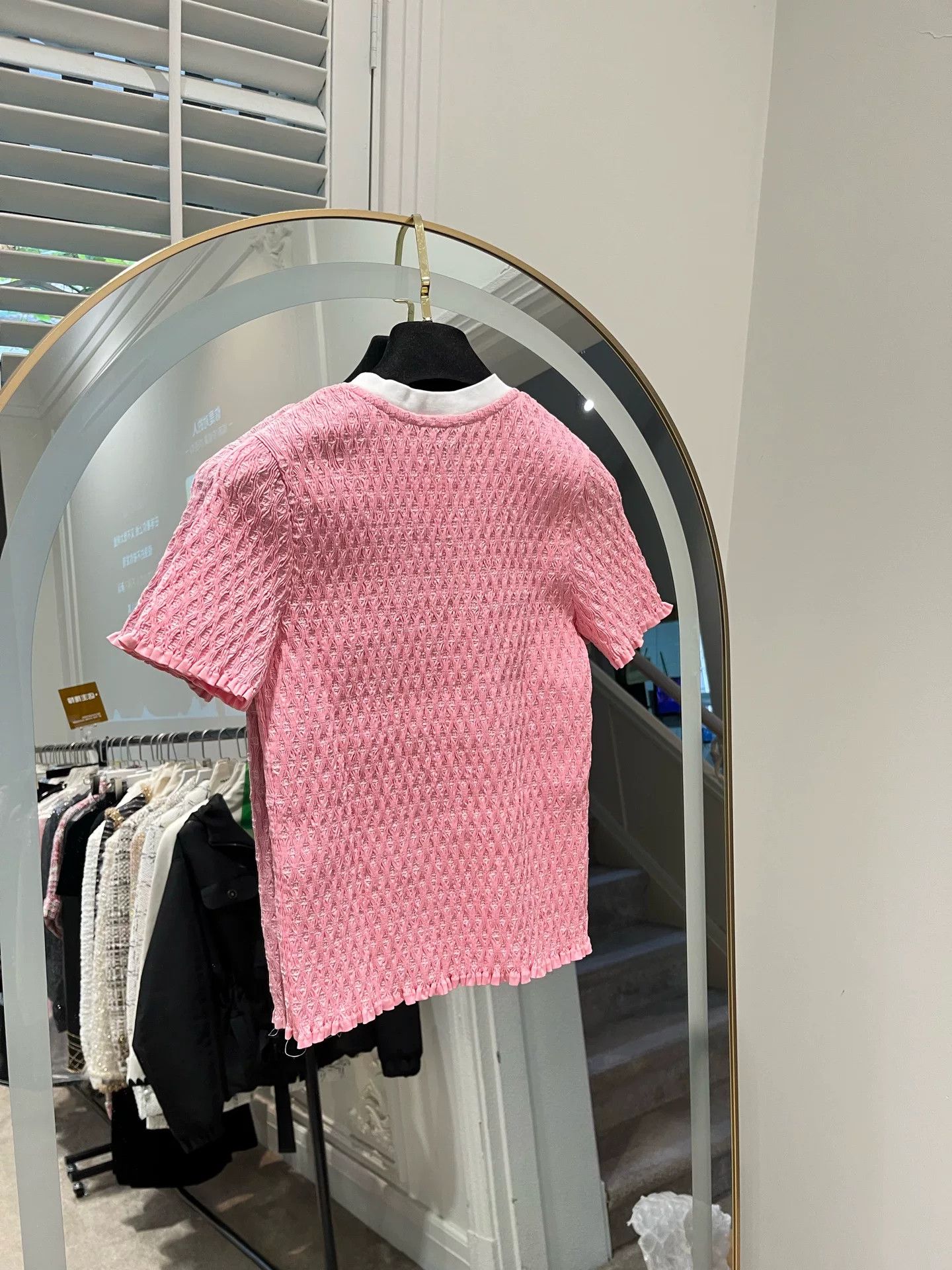 Chanel Chanel Pink Ruched Tie Short Sleeve Top Size US XS / EU 42 / 0 - 2 Thumbnail