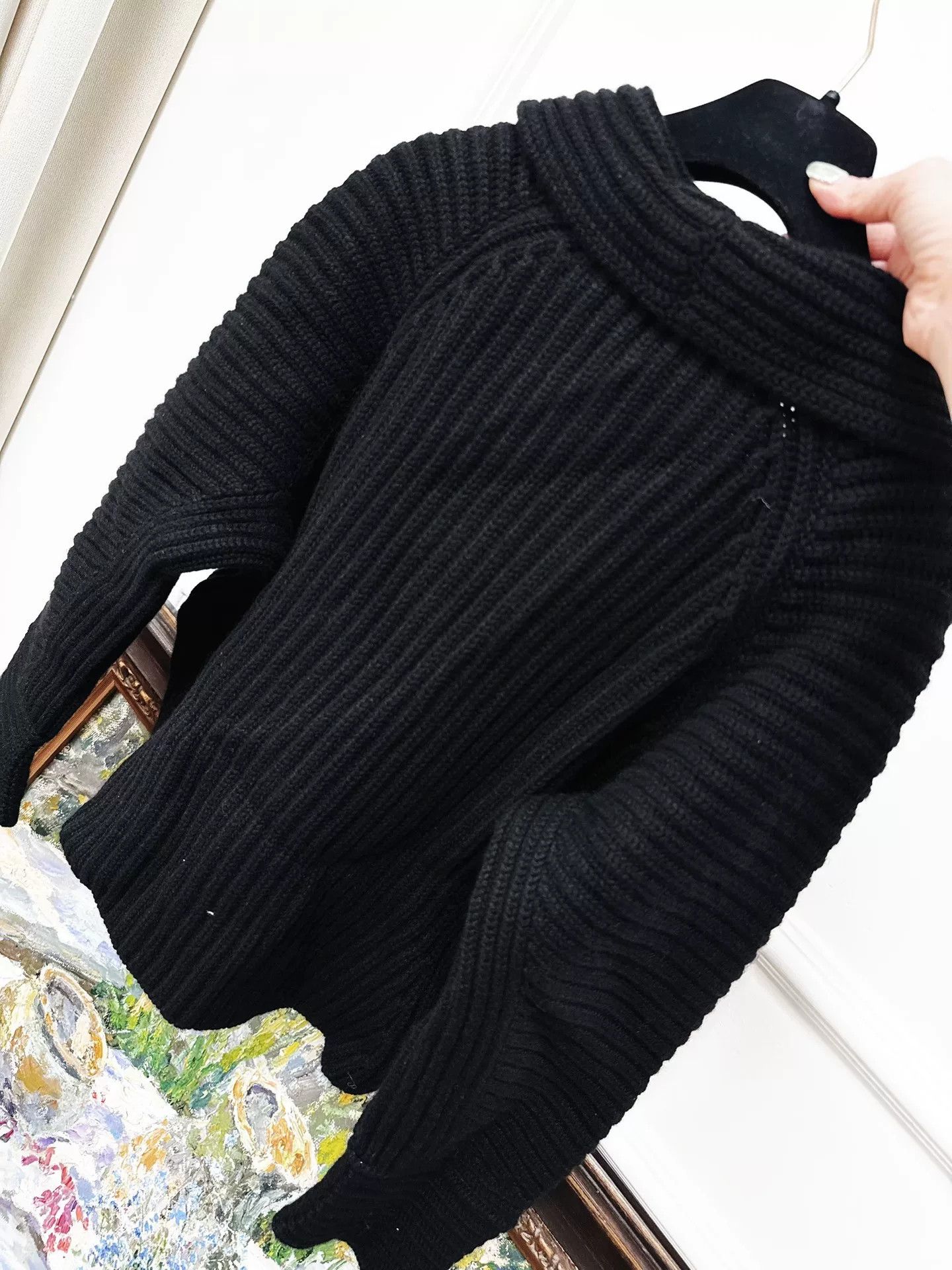 Chanel Chanel Black Knit Cardigan with Curved Hem Size US S / EU 44-46 / 1 - 8 Thumbnail