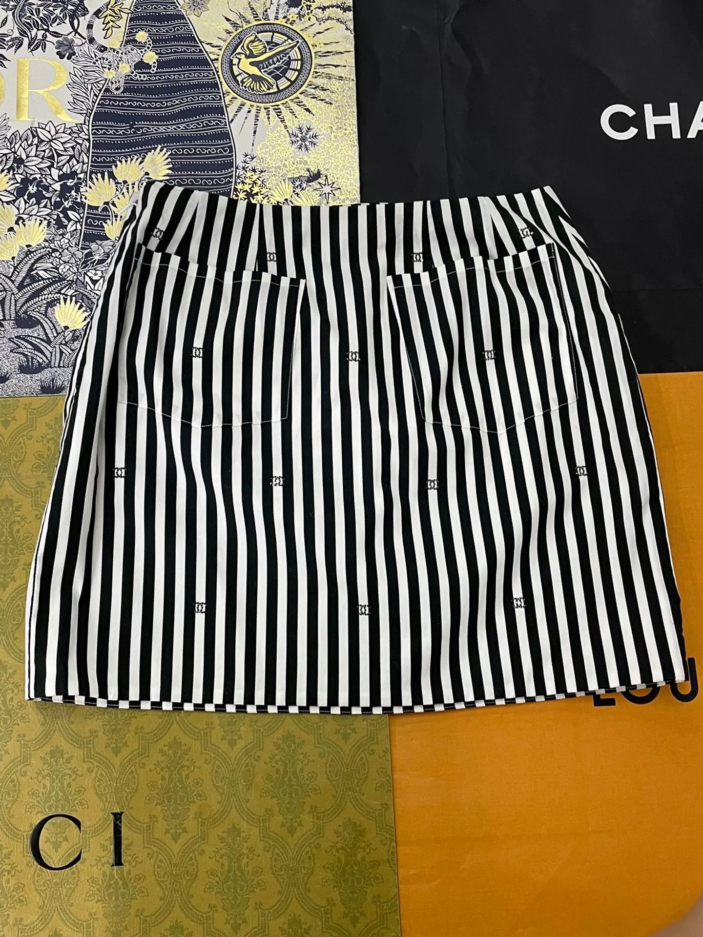 Chanel 24M Coco Beach Striped Skirt