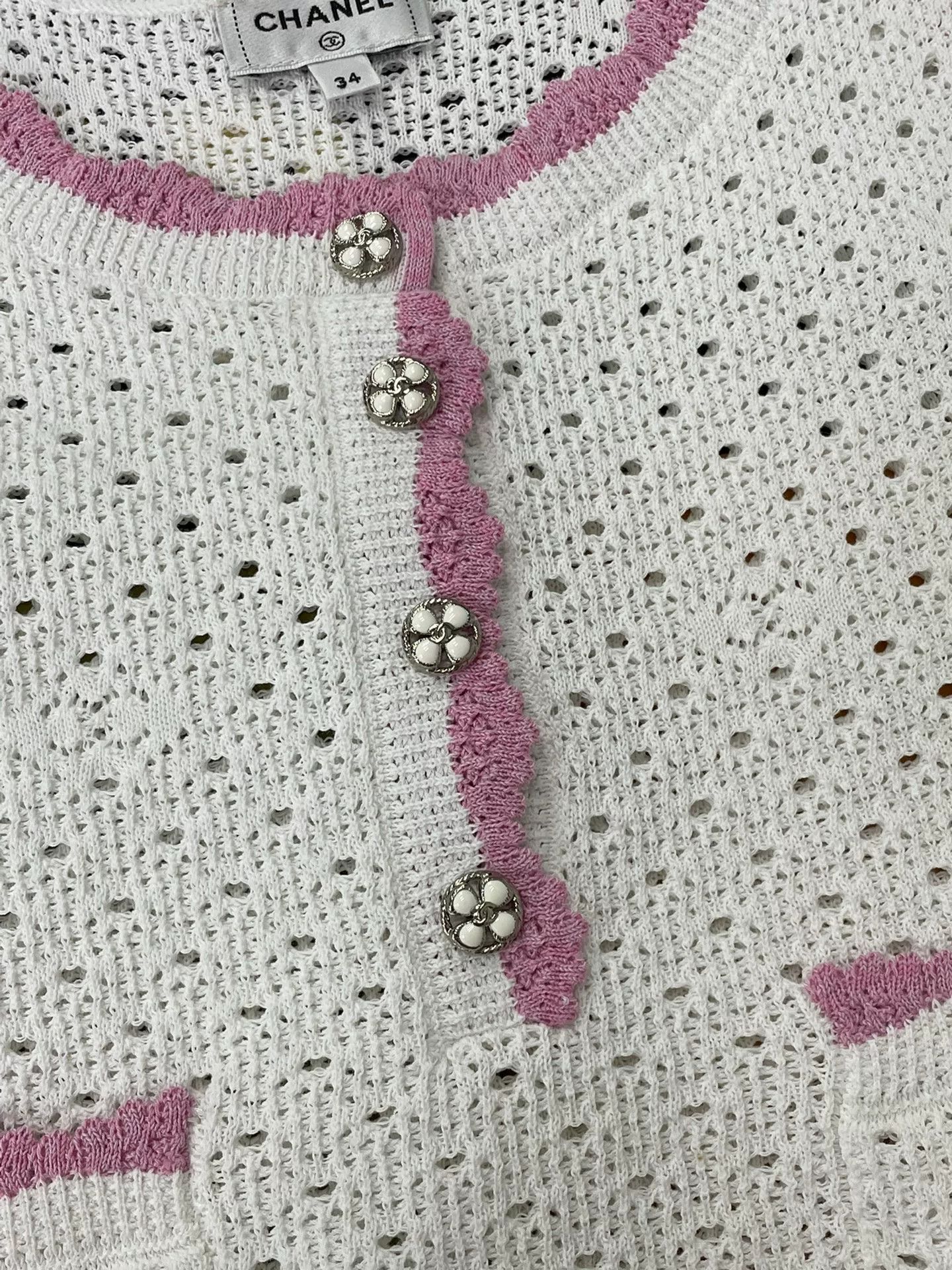 Chanel Chanel 24P White Pink Knit Vest Size US M / EU 48-50 / 2 - 2 Thumbnail