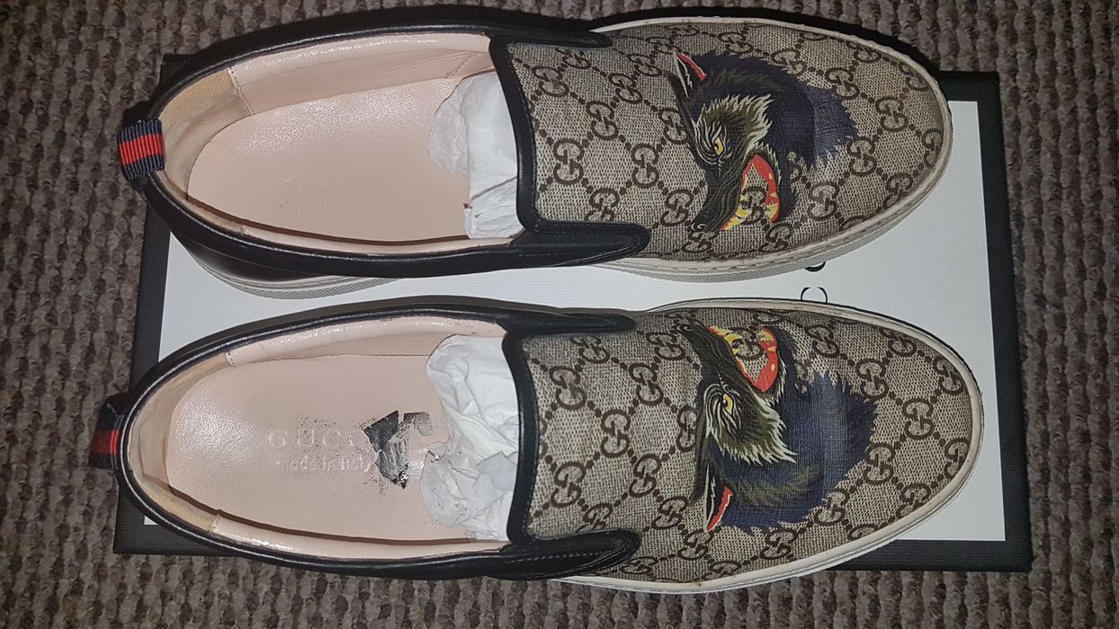 Gucci 18Ss Animal Wolf Disambiguation Slip On Made Italy Men 10.5 US