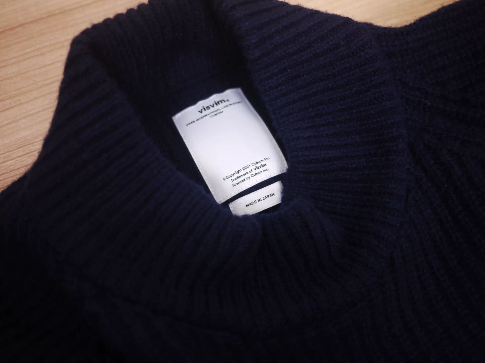 visvim turtleneck sweater knit in navy