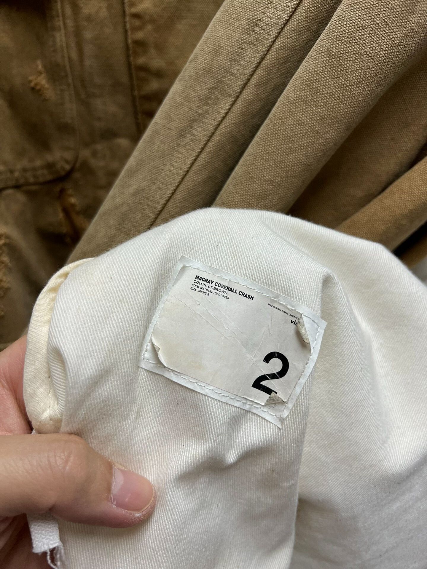 visvim macray coverall in light brown