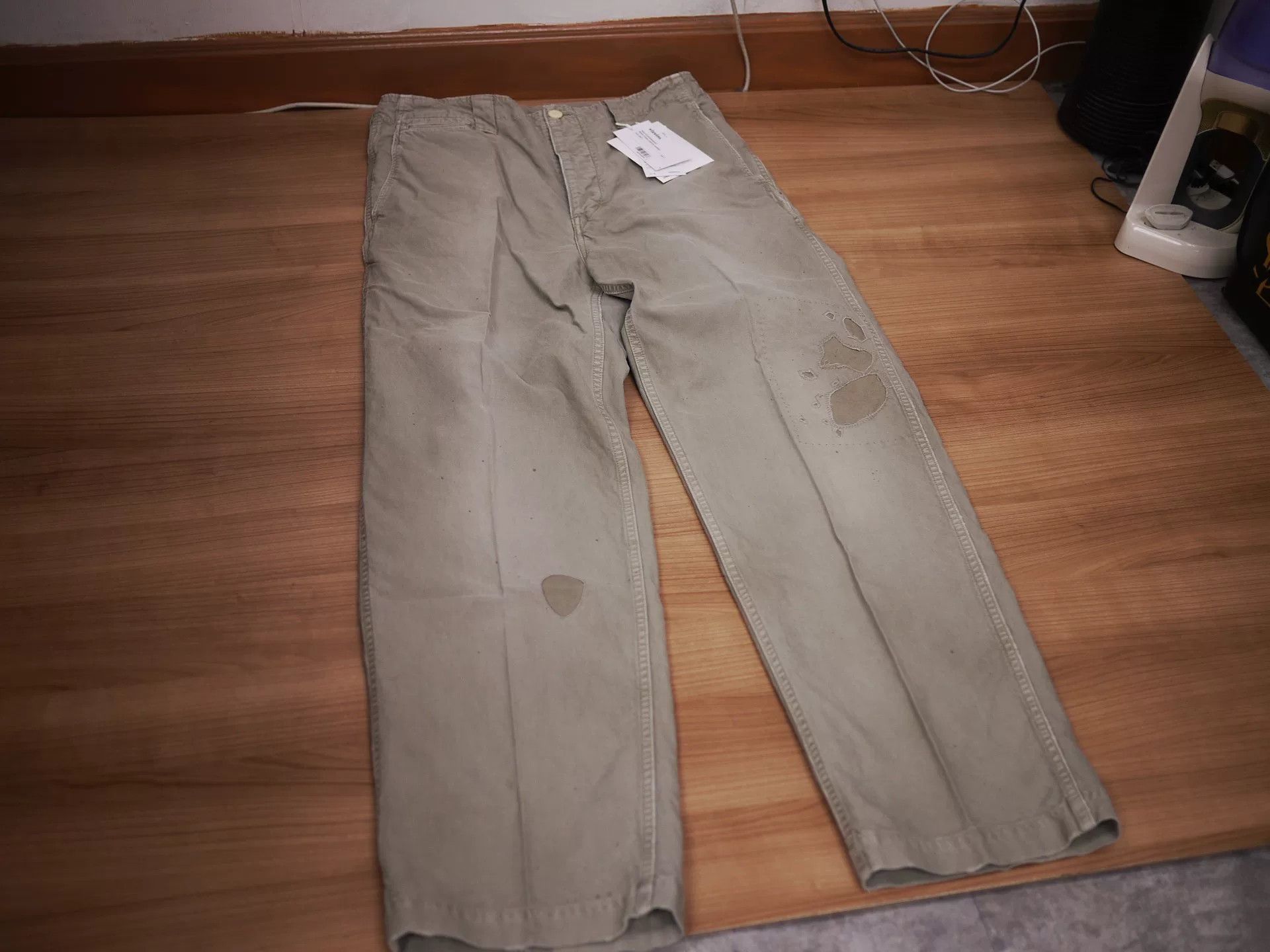 Visvim visvim wide chino pants in grey Size US 31 - 2 Thumbnail