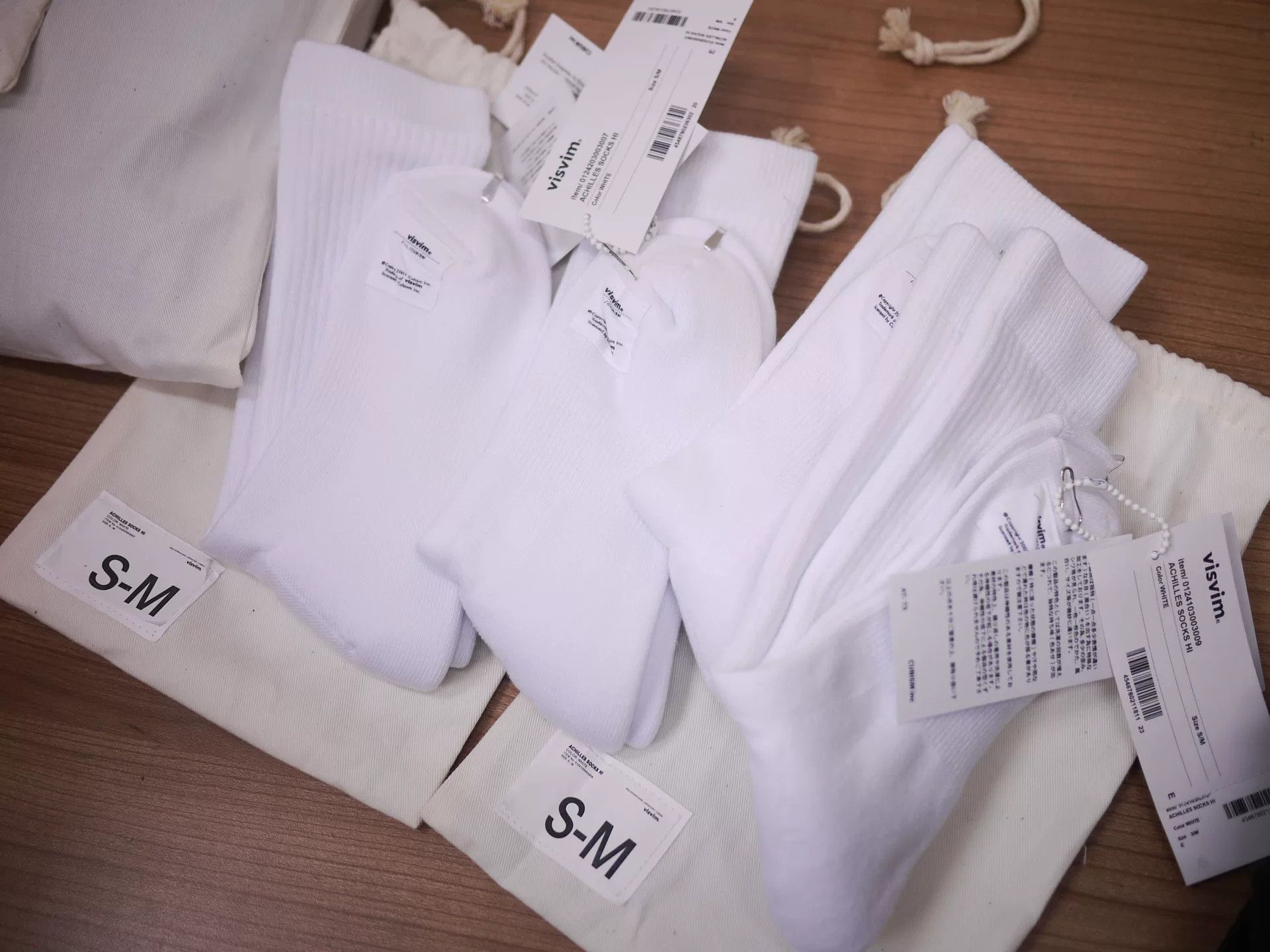 Visvim visvim achilles socks in navy and white Size ONE SIZE - 5 Thumbnail