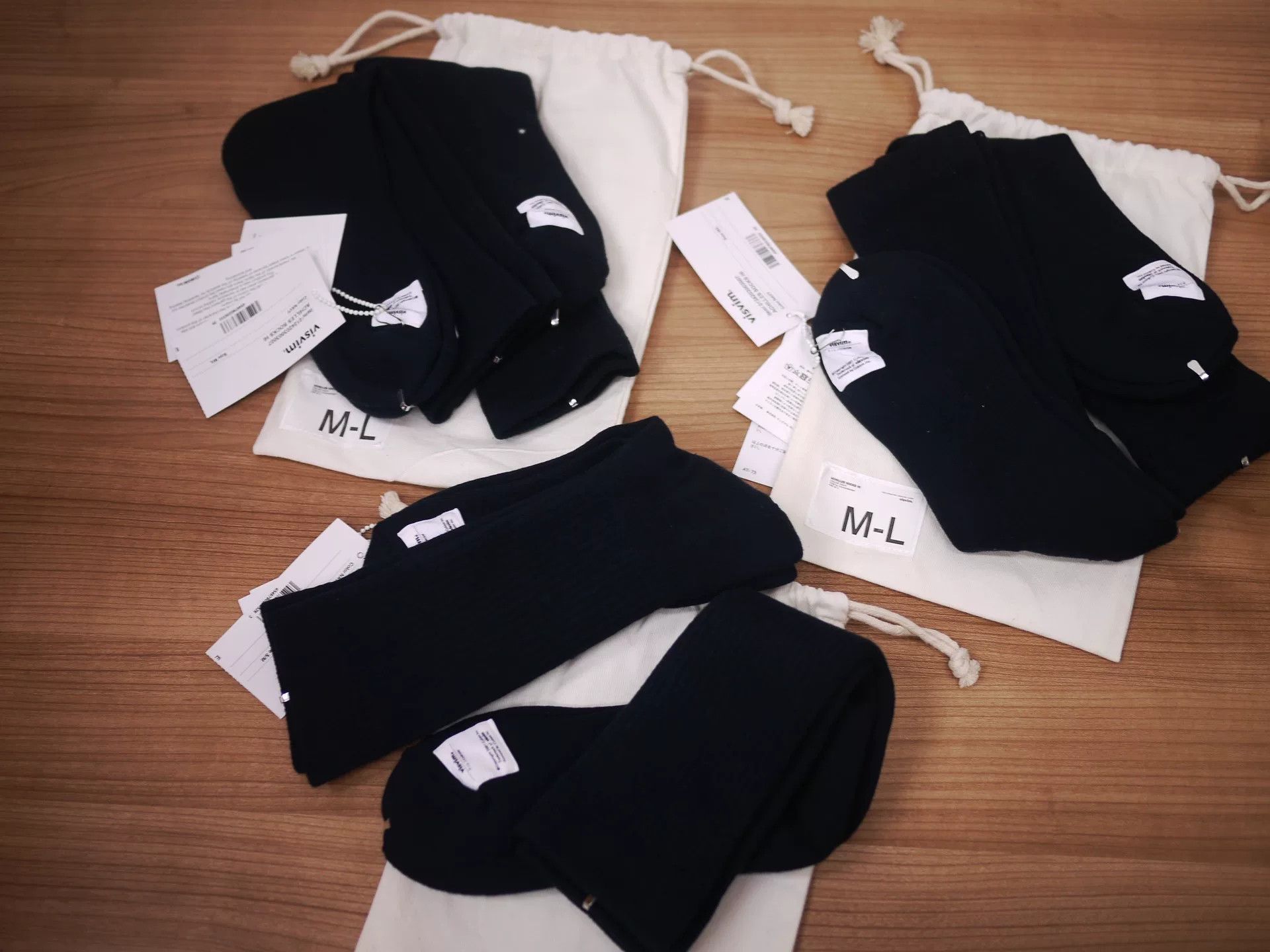 Visvim visvim achilles socks in navy and white Size ONE SIZE - 4 Thumbnail