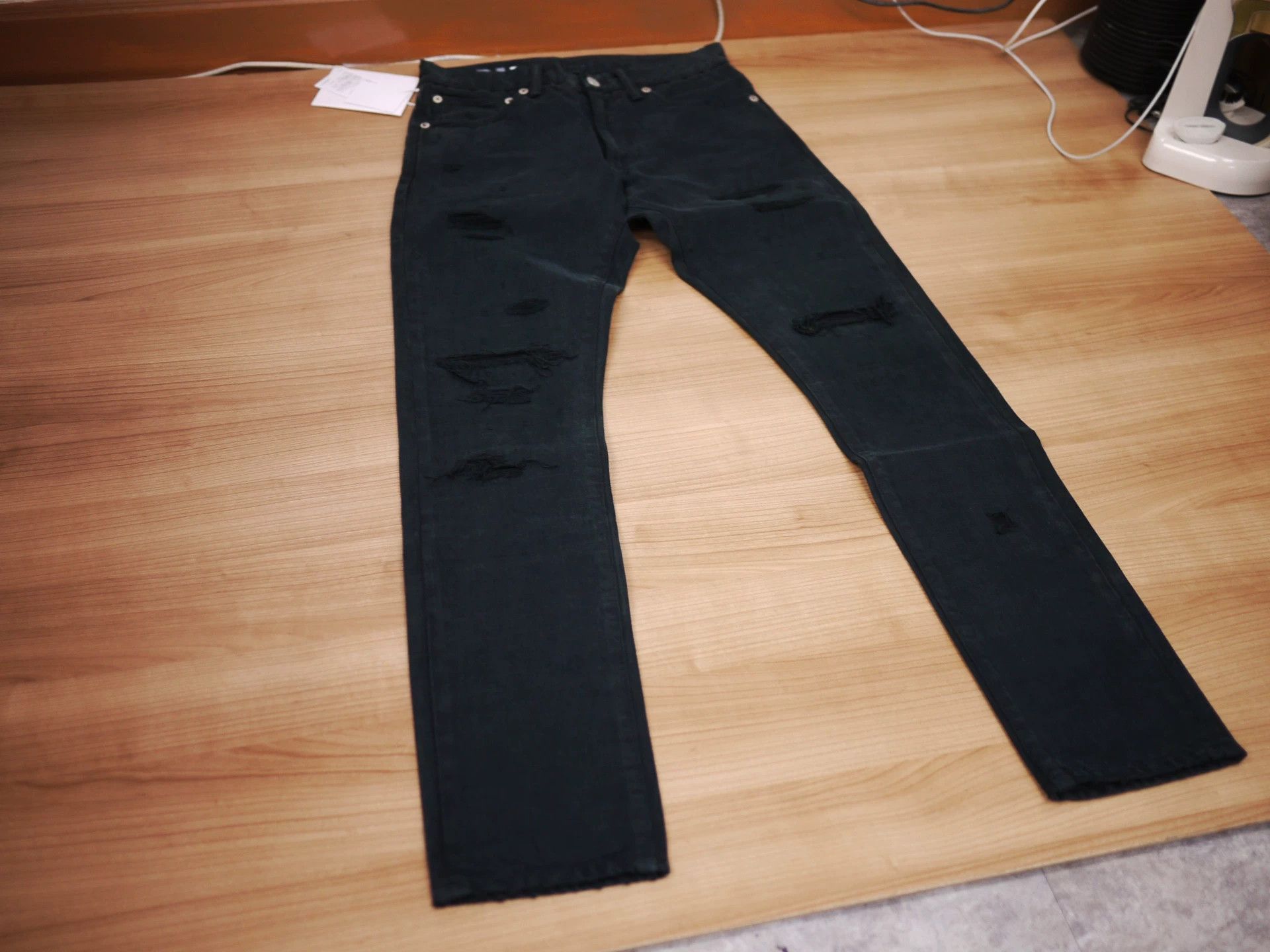 Visvim new black skinny jeans for men Size US 30 / EU 46 - 2 Thumbnail