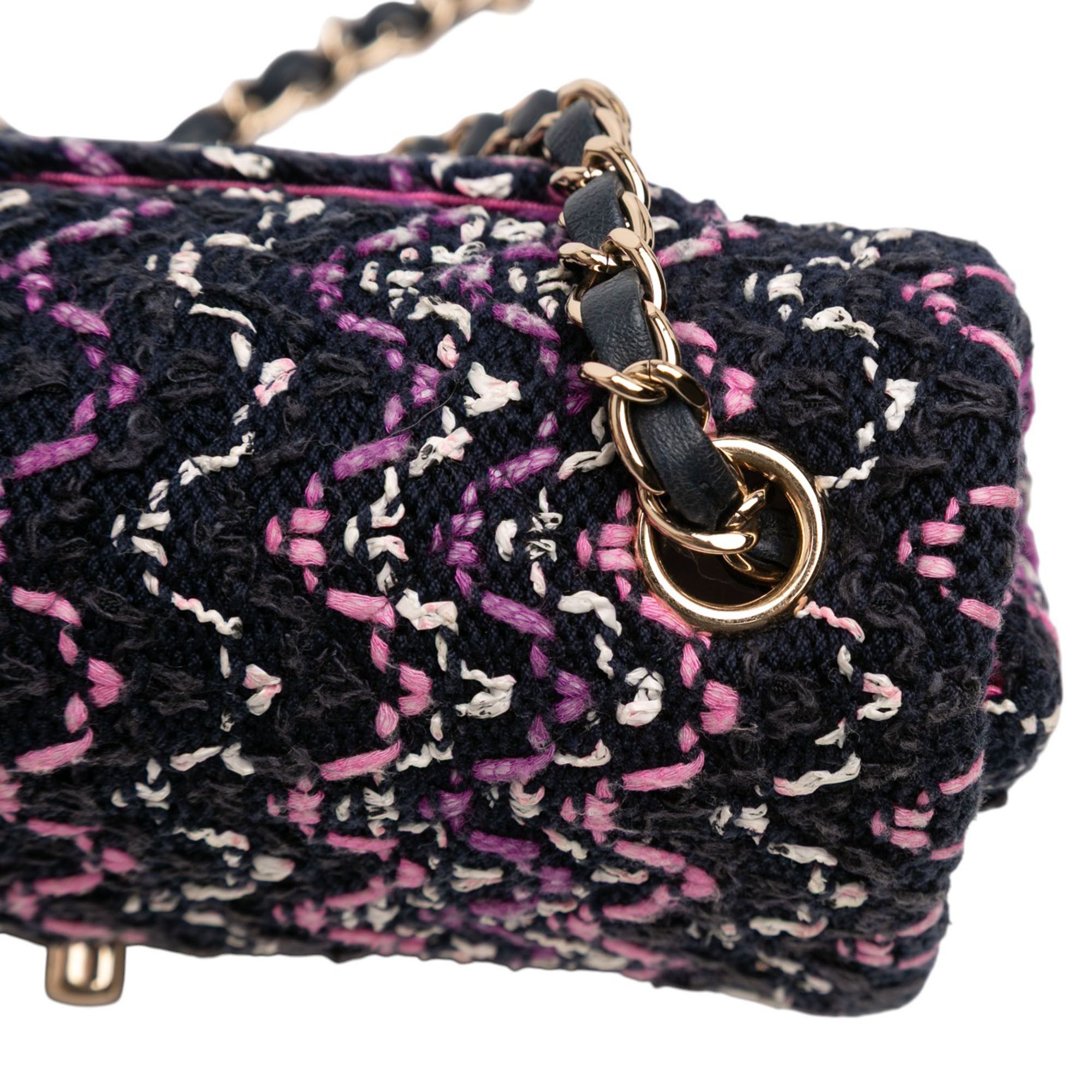 Chanel Chanel Mini Rectangular Classic Multicolor Cotton Stitched Single Flap Size ONE SIZE - 9 Thumbnail