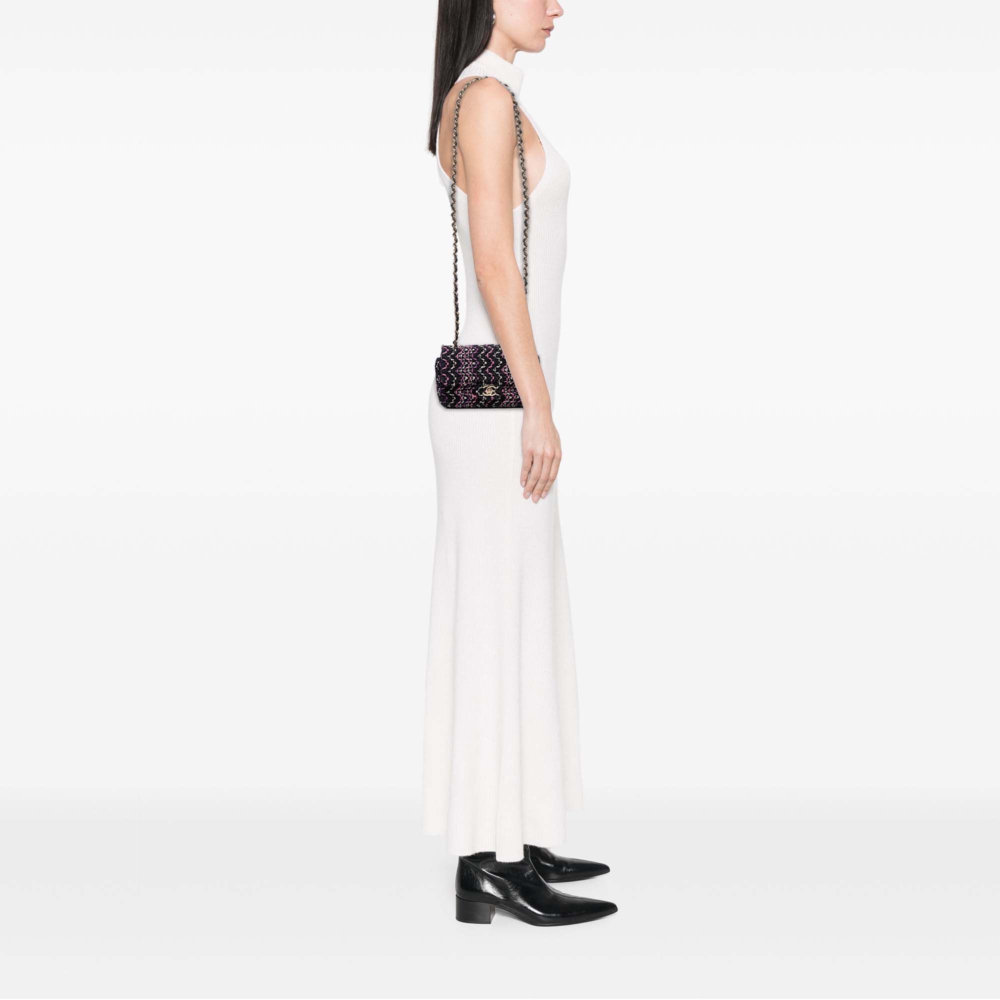 Chanel Chanel Mini Rectangular Classic Multicolor Cotton Stitched Single Flap Size ONE SIZE - 11 Thumbnail