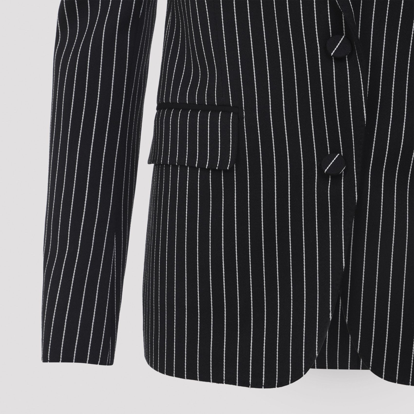 Tom Ford Tom Ford Striped Wool Barathea Jacket Size M / US 6-8 / IT 42-44 - 3 Thumbnail