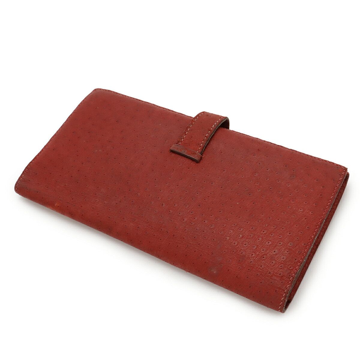 Hermes Hermes Hermès Béarn Ostrich Long Wallet Leather Long Wallet Stamp D (2000) DUTY FREE for USA Size ONE SIZE - 2 Thumbnail