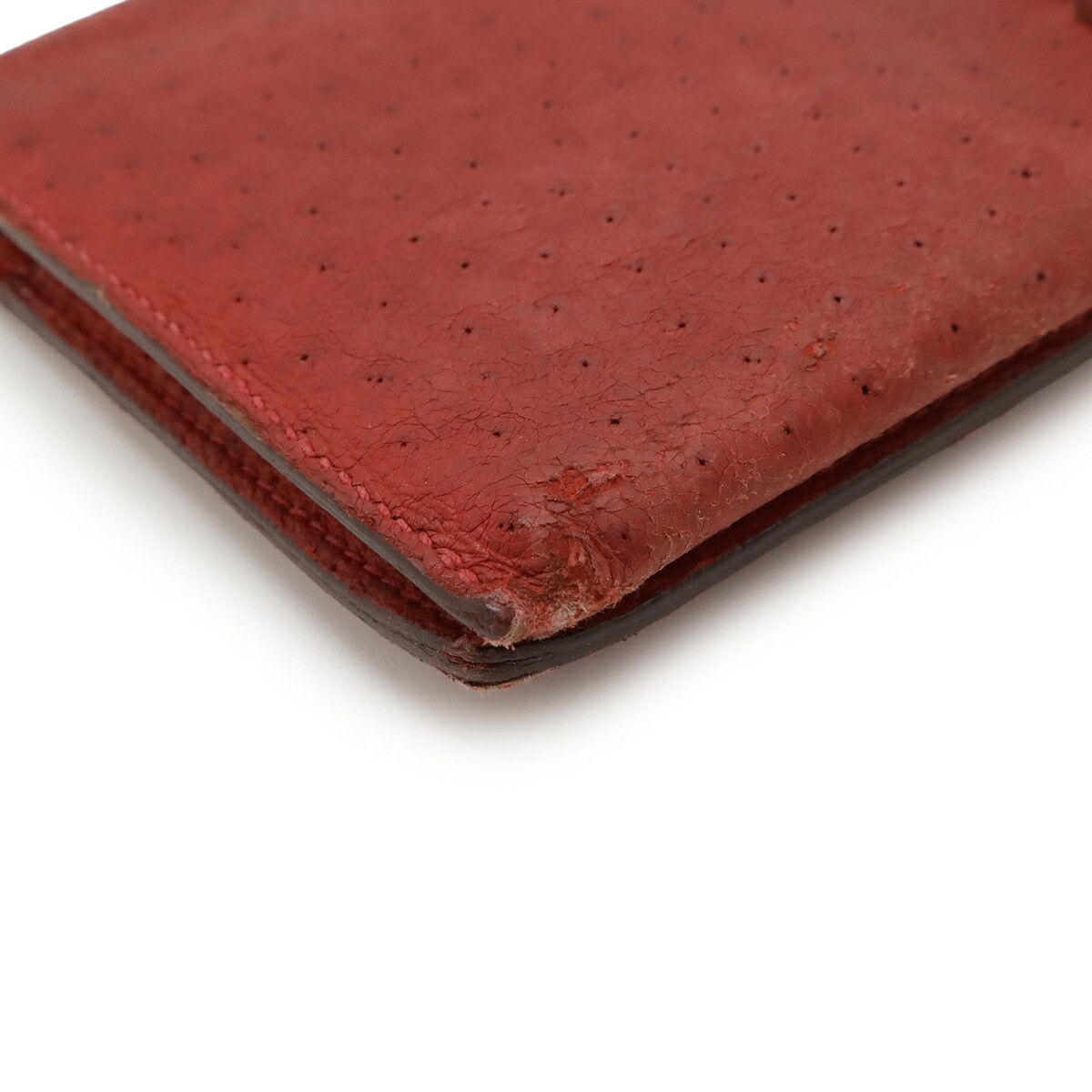 Hermes Hermes Hermès Béarn Ostrich Long Wallet Leather Long Wallet Stamp D (2000) DUTY FREE for USA Size ONE SIZE - 3 Thumbnail