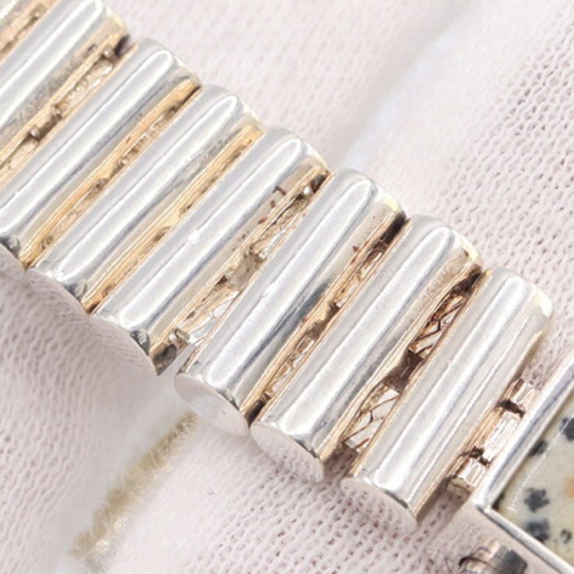 Bottega Veneta Bottega Veneta Bracelet 763230 SV Sterling Silver 925 Small Bangle with Dalmatian Stones for Men and Women Size ONE SIZE - 6 Thumbnail