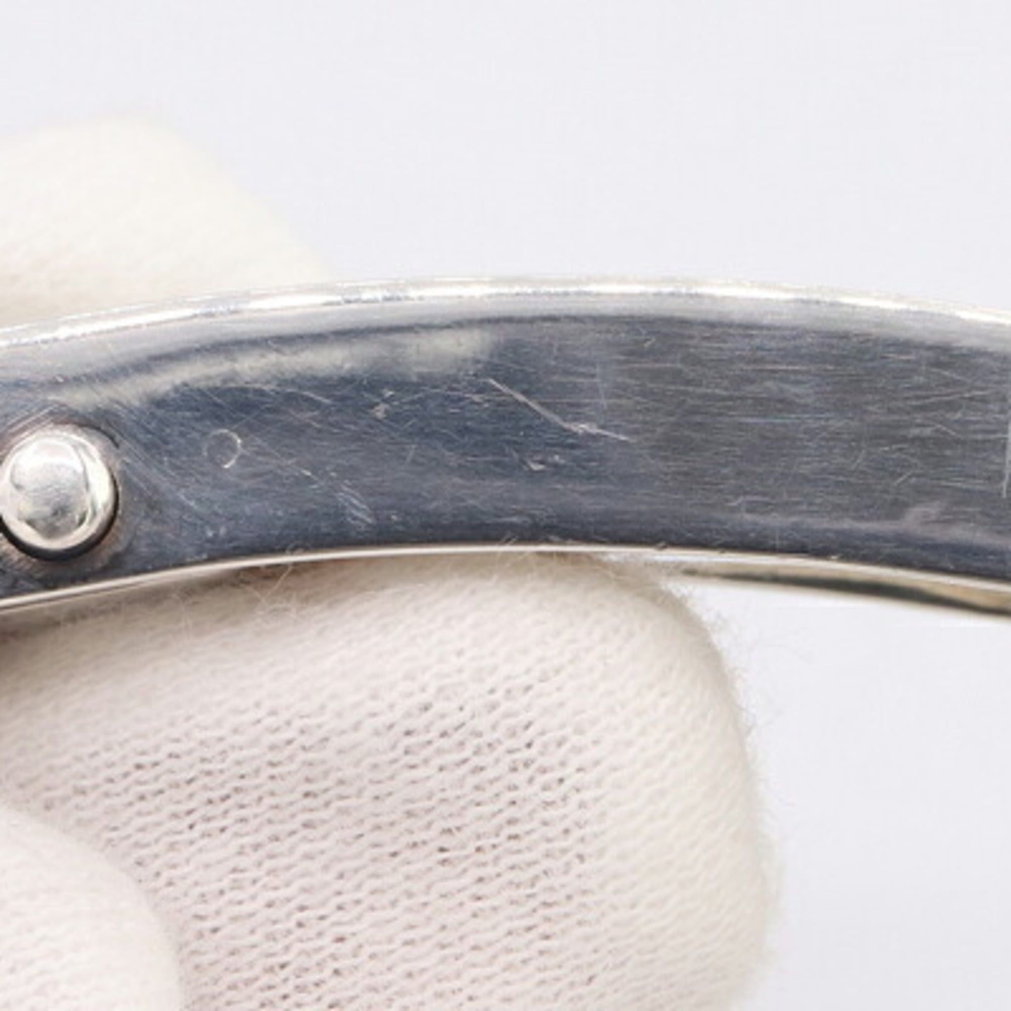Bottega Veneta Bottega Veneta Bracelet 763230 SV Sterling Silver 925 Small Bangle with Dalmatian Stones for Men and Women Size ONE SIZE - 5 Thumbnail