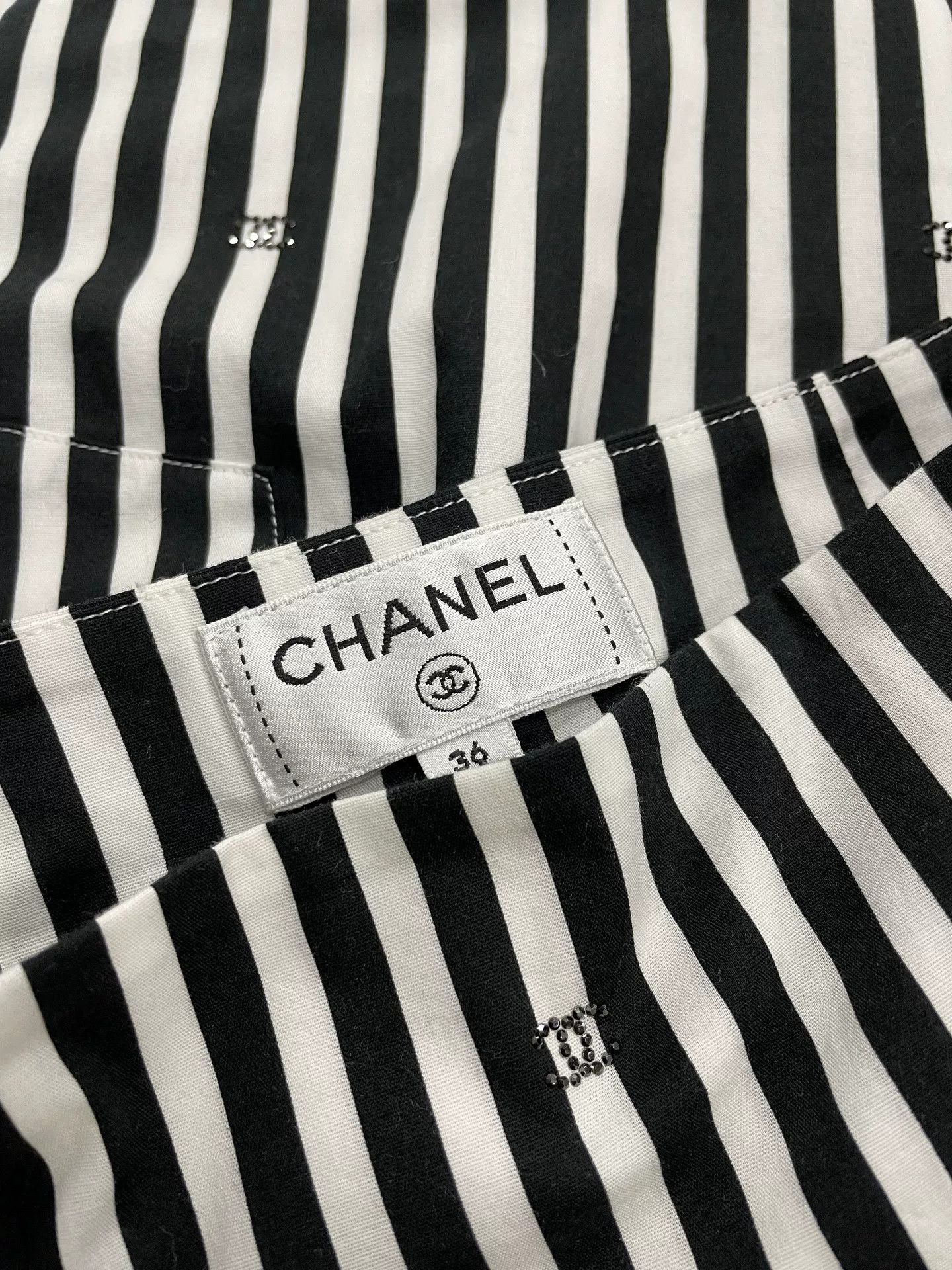 Chanel Chanel Coco Beach Striped Logo Mini Skirt Size US 36 / EU 52 - 4 Thumbnail