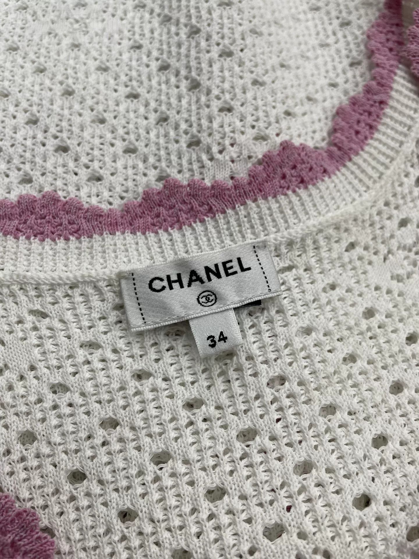 Chanel Chanel White Knit Sleeveless Top Size US XS / EU 42 / 0 - 4 Thumbnail