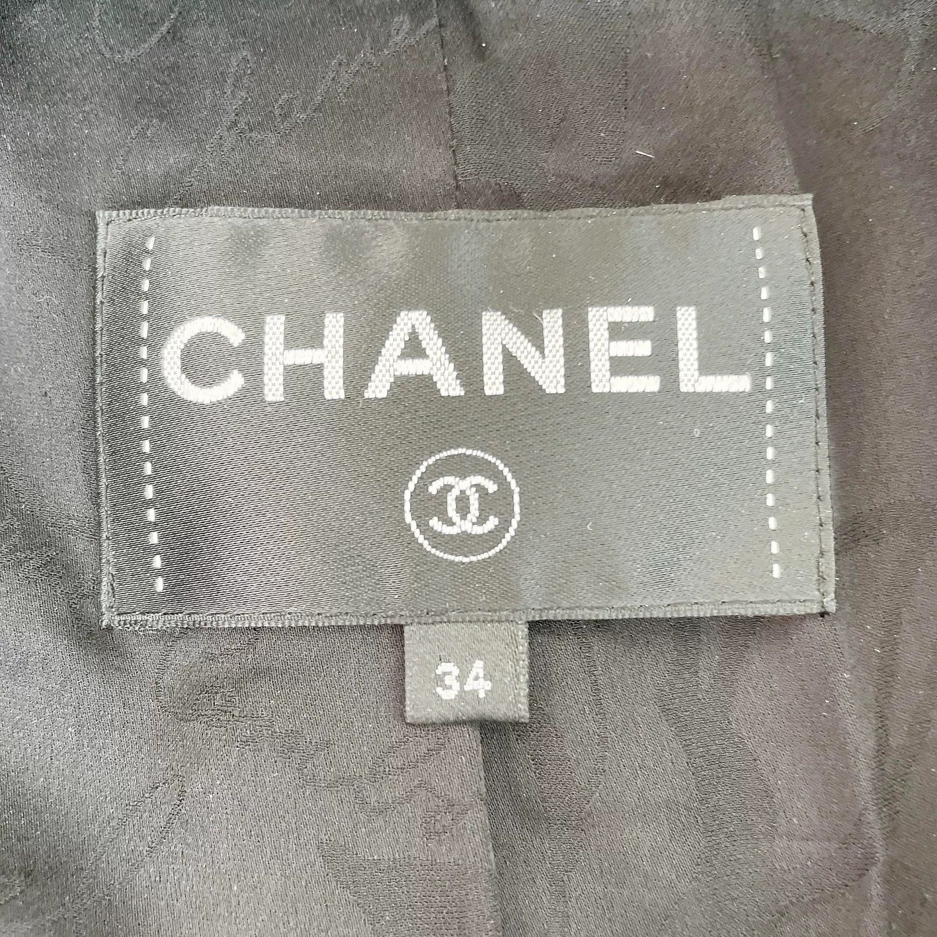 Chanel CHANEL Black Brown Crop Belted Coat Size US S / EU 44-46 / 1 - 6 Thumbnail