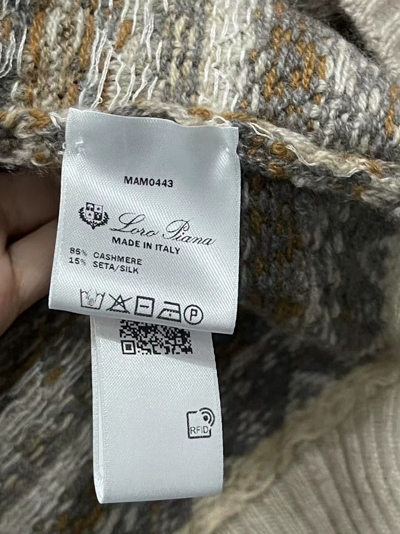 Loro Piana Loro Piana Patterned V-Neck Sweater Size US XL / EU 56 / 4 - 6 Thumbnail
