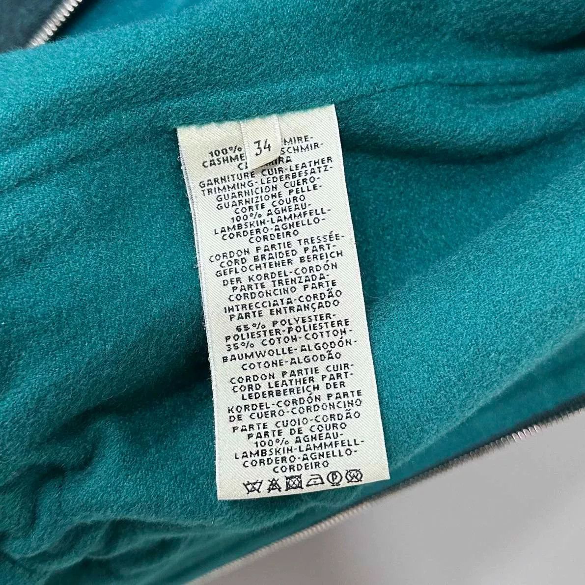 Hermes Striped Leather Trim Cashmere Coat Size US XS / EU 42 / 0 - 5 Thumbnail