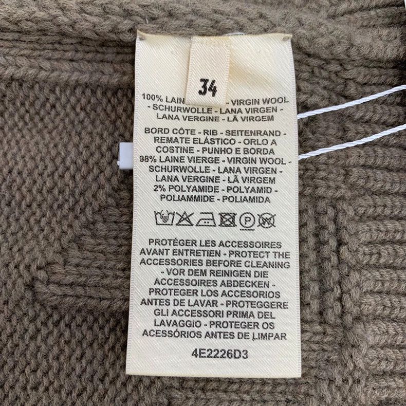 Hermes Hermes Wool Textured Zip Knit Jacket Size US XXS / EU 40 - 8 Thumbnail