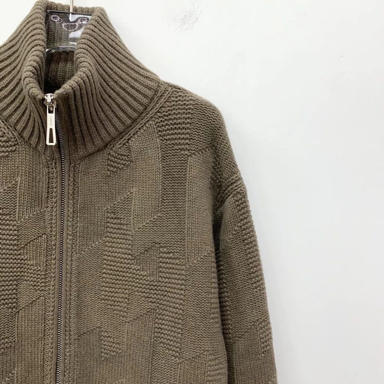 Hermes Hermes Wool Textured Zip Knit Jacket Size US XXS / EU 40 - 3 Thumbnail