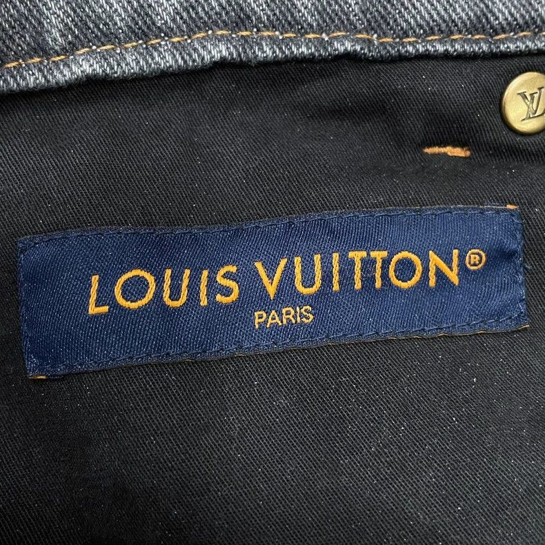 Louis Vuitton LV Logo Irregular Black Gray Jeans Size US 30 / EU 46 - 6 Thumbnail