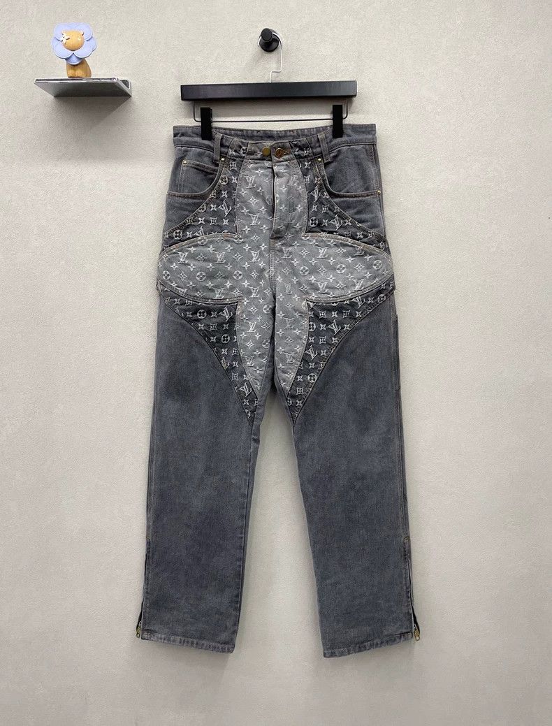 Louis Vuitton LV Logo Irregular Denim Jeans Size US 30 / EU 46 - 2 Thumbnail