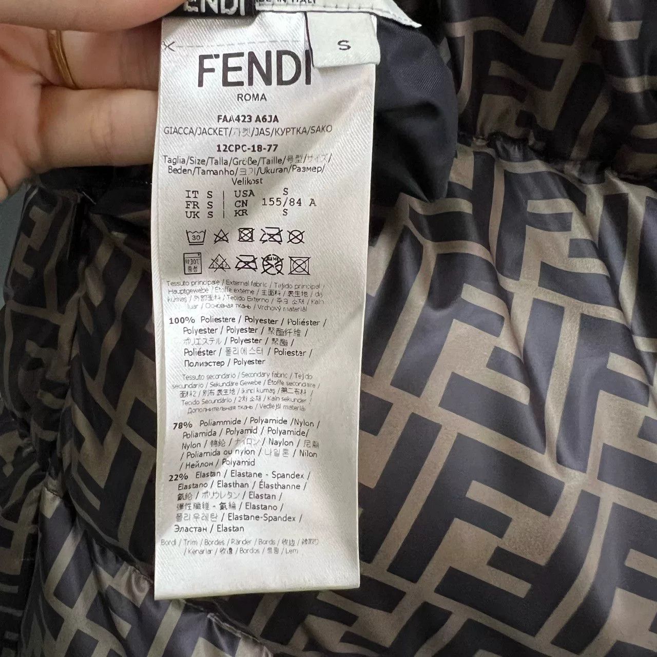 Fendi Double F Reversible Puffer Coat