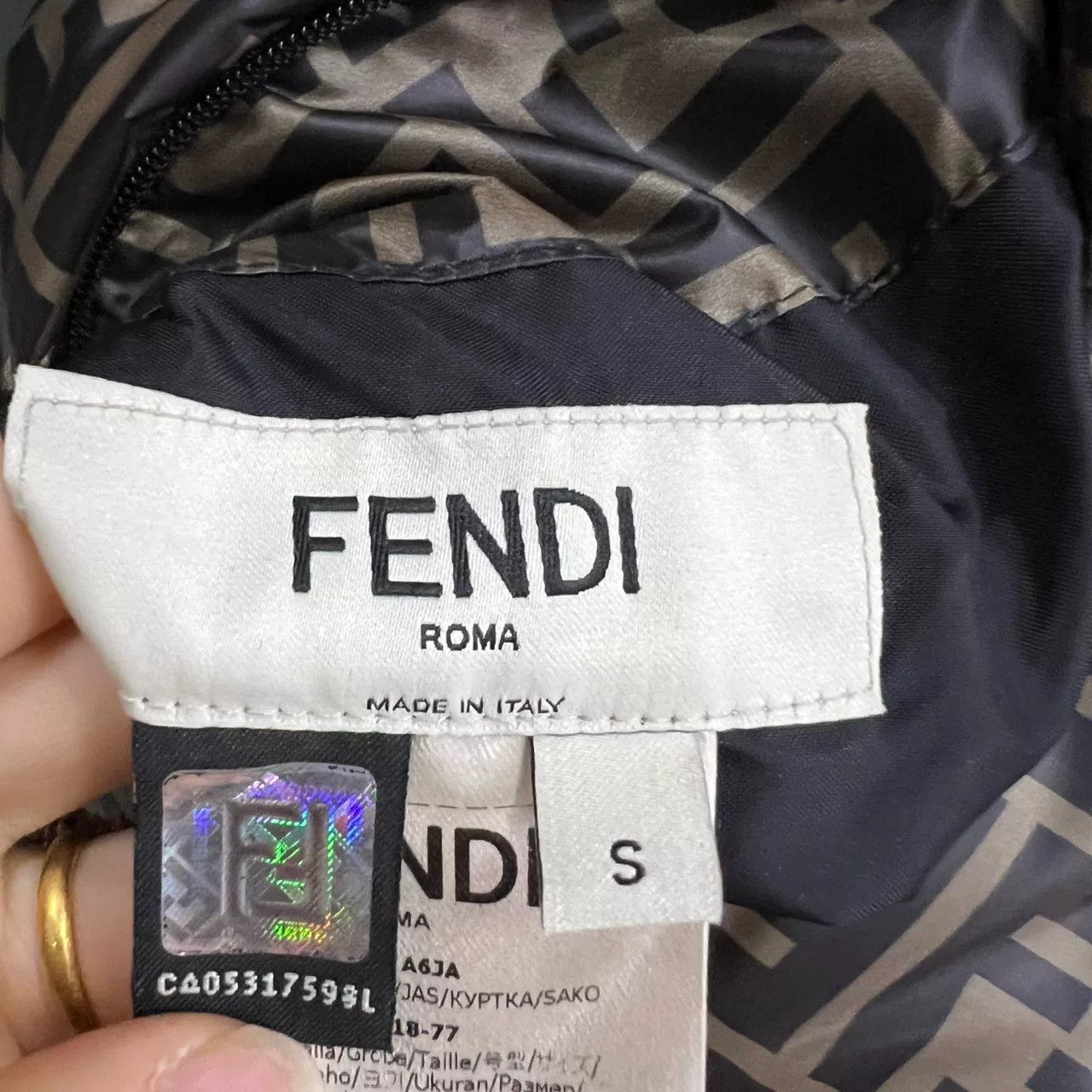 Fendi Double F Reversible Puffer Coat