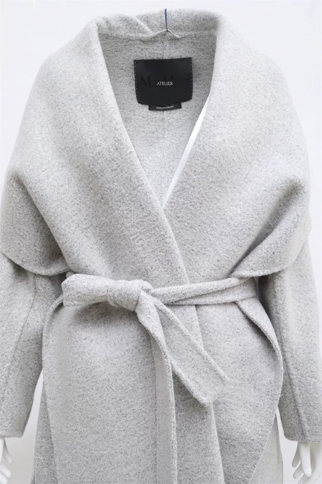 Max Mara MaxMara Atelier Grey Cashmere Coat Size US XXS / EU 40 - 4 Thumbnail