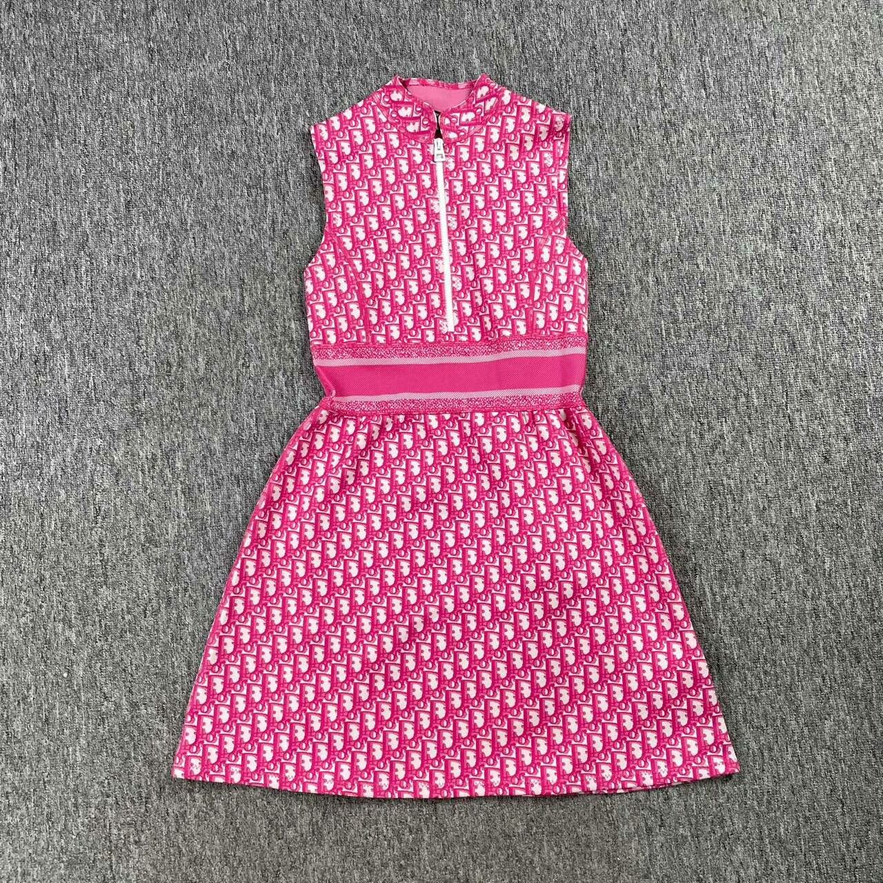 Dior dior pink logo half-zip high-waist dress Size US 34 / EU 50 - 2 Thumbnail