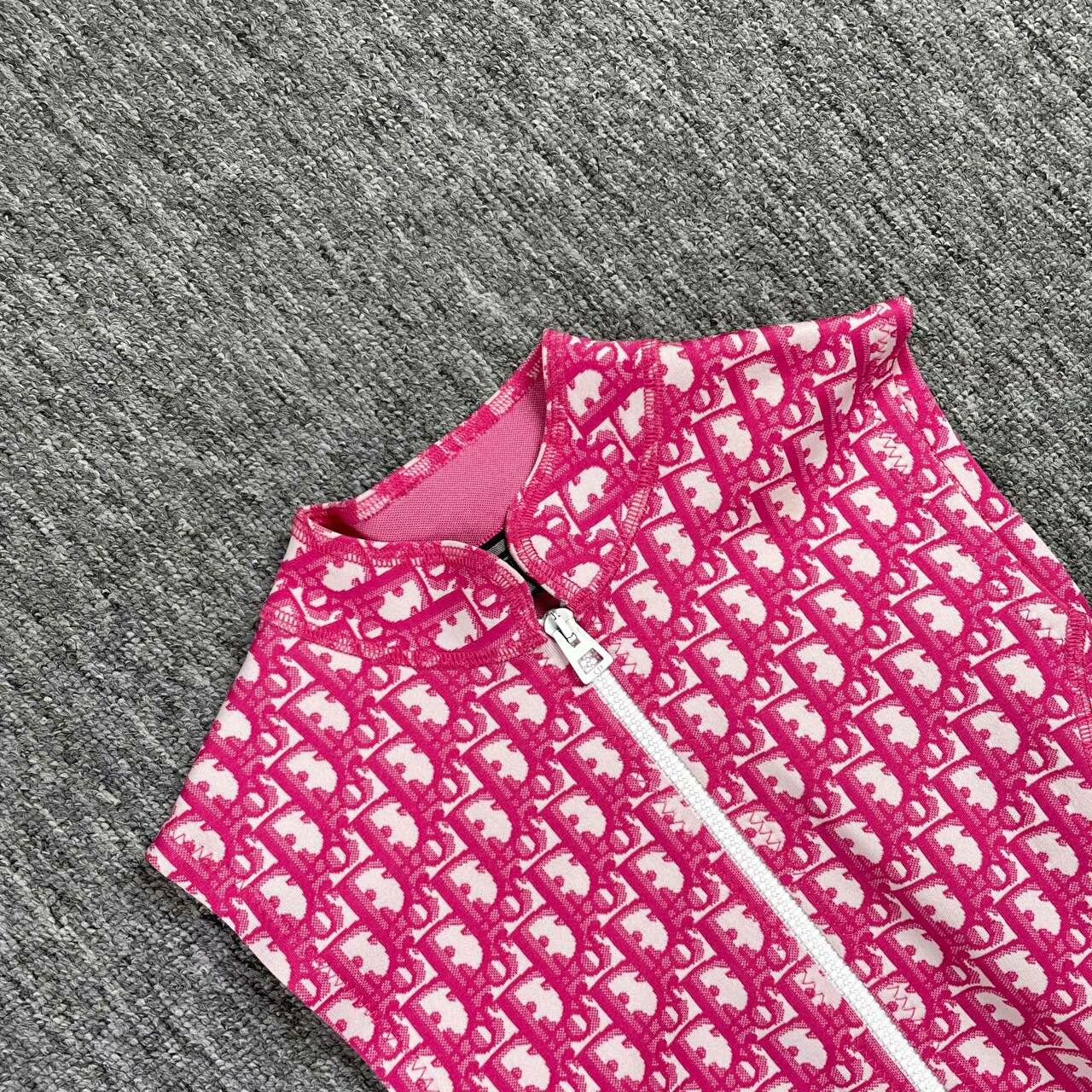Dior dior pink logo half-zip high-waist dress Size US 34 / EU 50 - 3 Thumbnail