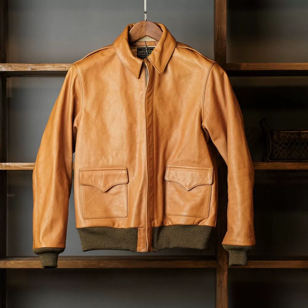 The Real McCoy's real mccoy a2 leather jacket in sunset yellow Size US M / EU 48-50 / 2 - 4 Thumbnail