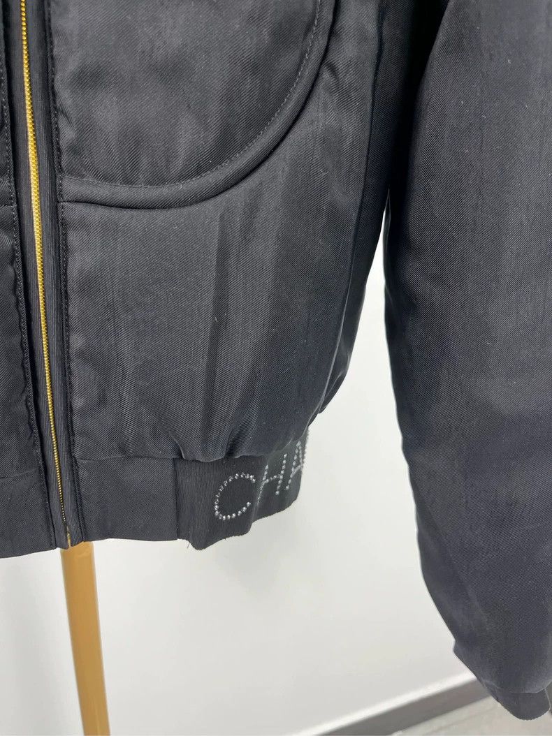 Chanel Chanel Black Crystal Logo Long Sleeve Jacket Size XS / US 0-2 / IT 36-38 - 3 Thumbnail