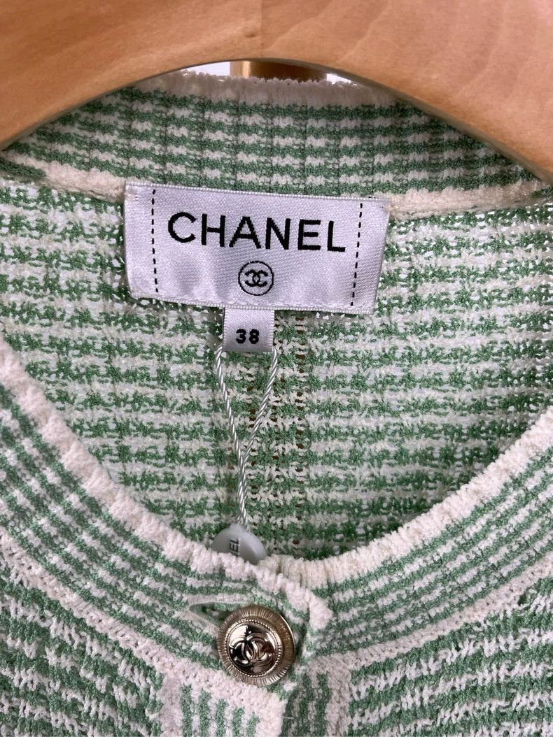 Chanel Chanel Green Single-Breasted Knit Dress Size US M / EU 48-50 / 2 - 4 Thumbnail