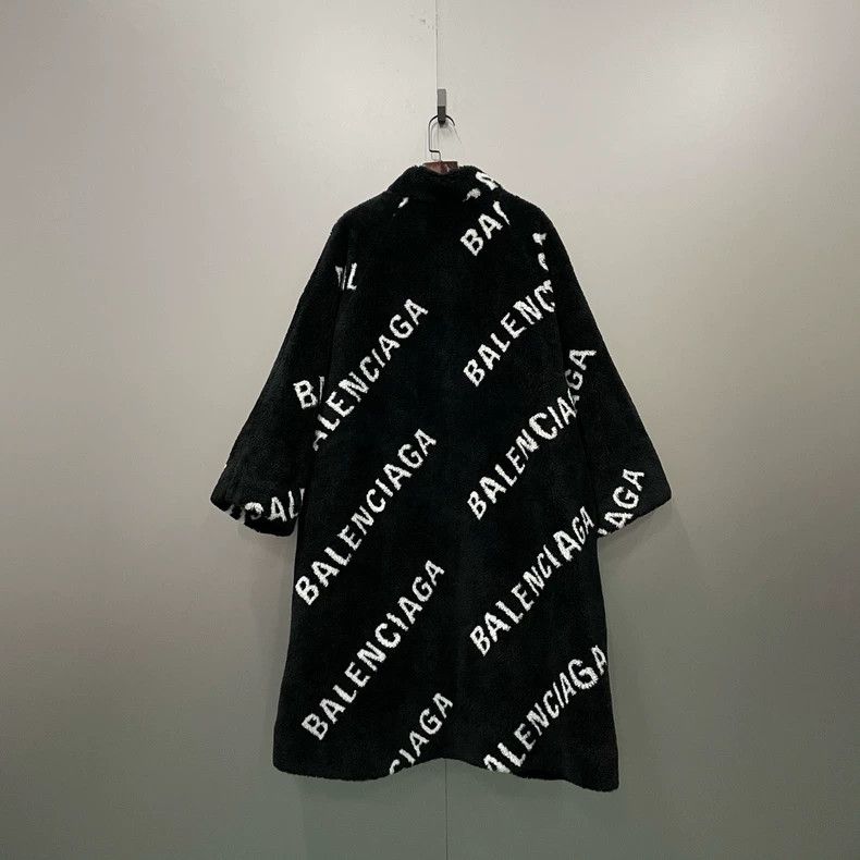 Balenciaga All-over Logo Teddy Coat