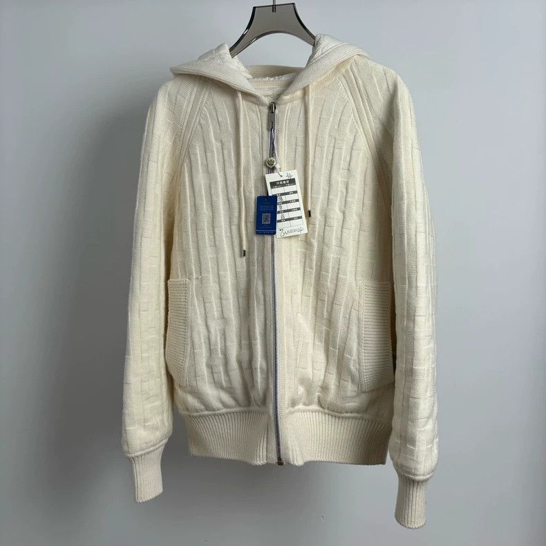 Hermes Hermes White Cashmere Hooded Coat Size US XS / EU 42 / 0 - 2 Thumbnail