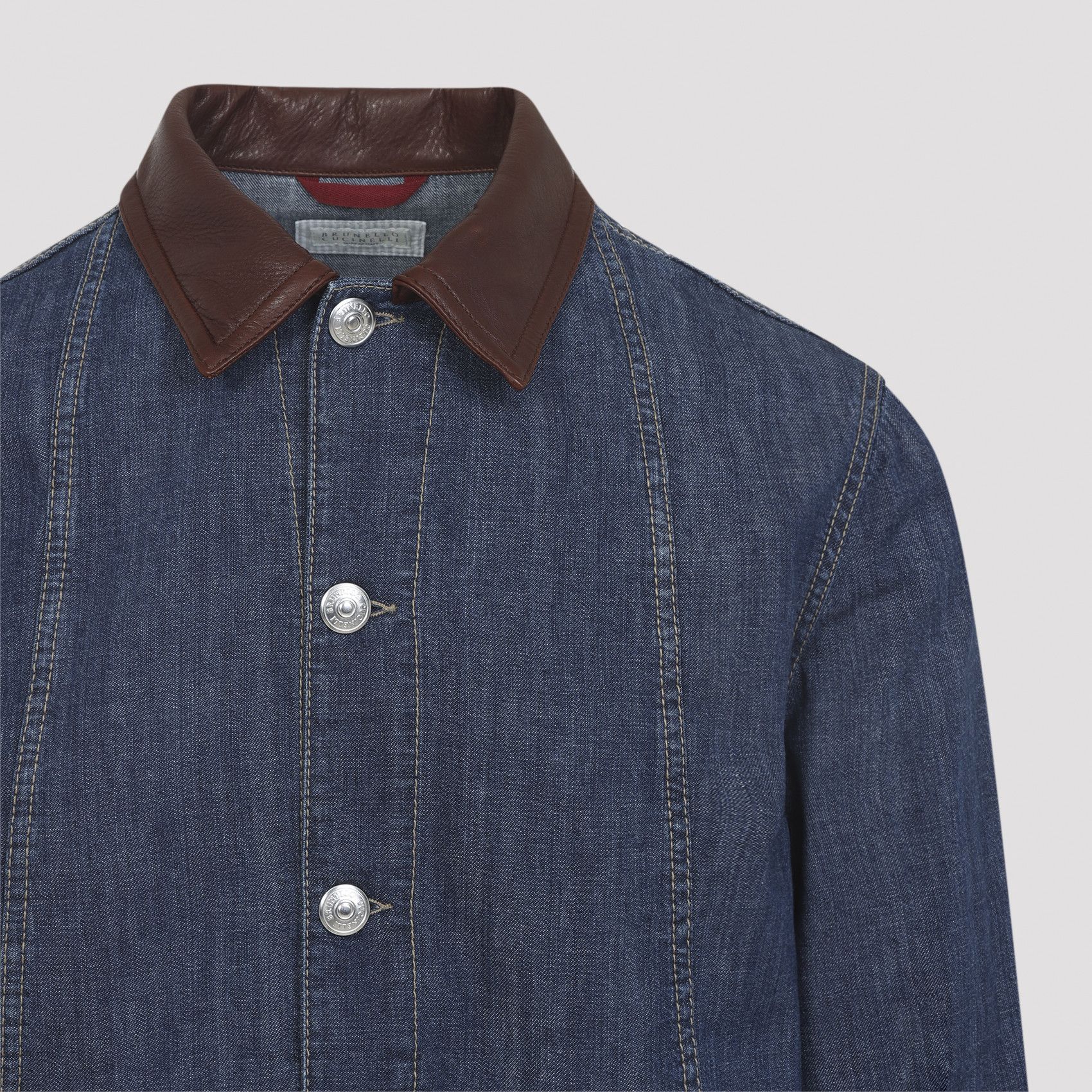 Brunello Cucinelli Brunello Cucinelli Leather Collar Jacket Size US XL / EU 56 / 4 - 3 Thumbnail