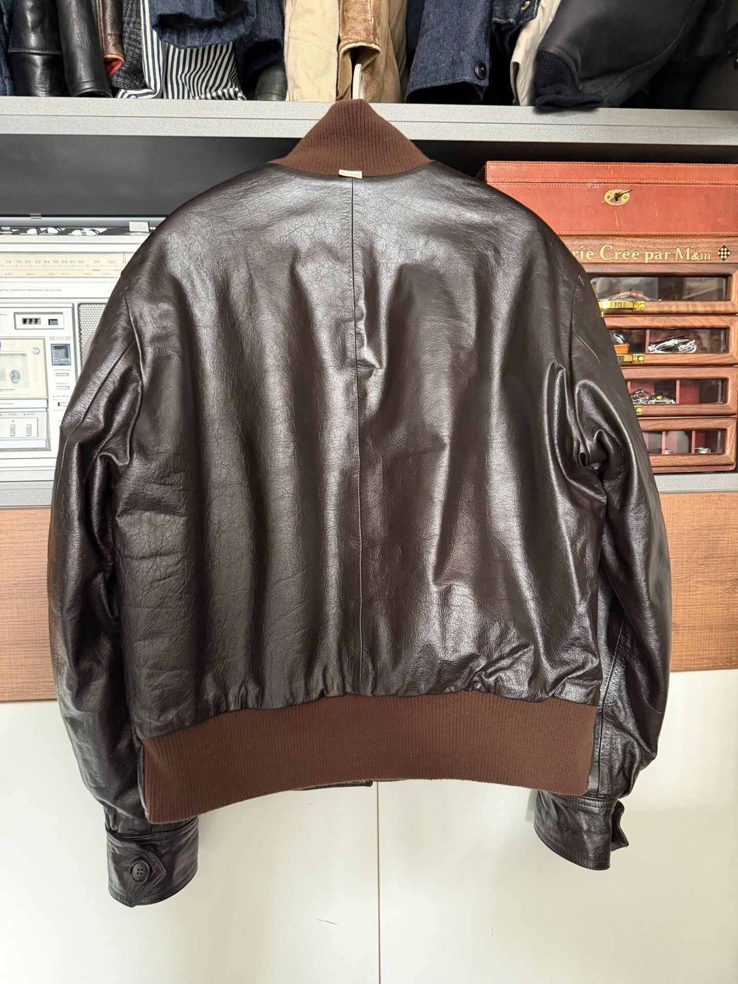 Gucci gucci leather and wool jacket in brown Size US L / EU 52-54 / 3 - 2 Thumbnail