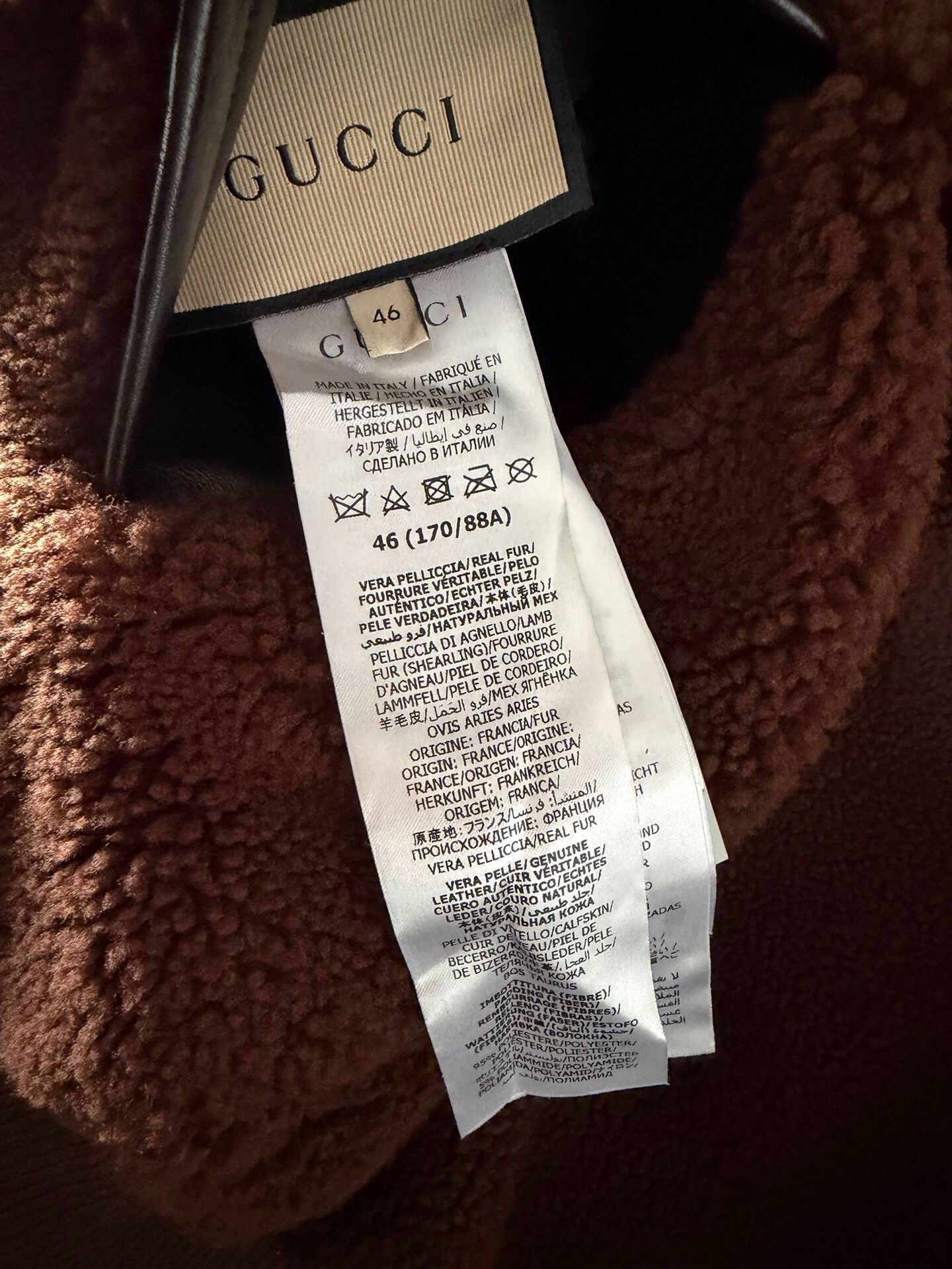 Gucci gucci leather and wool jacket in brown Size US L / EU 52-54 / 3 - 7 Thumbnail