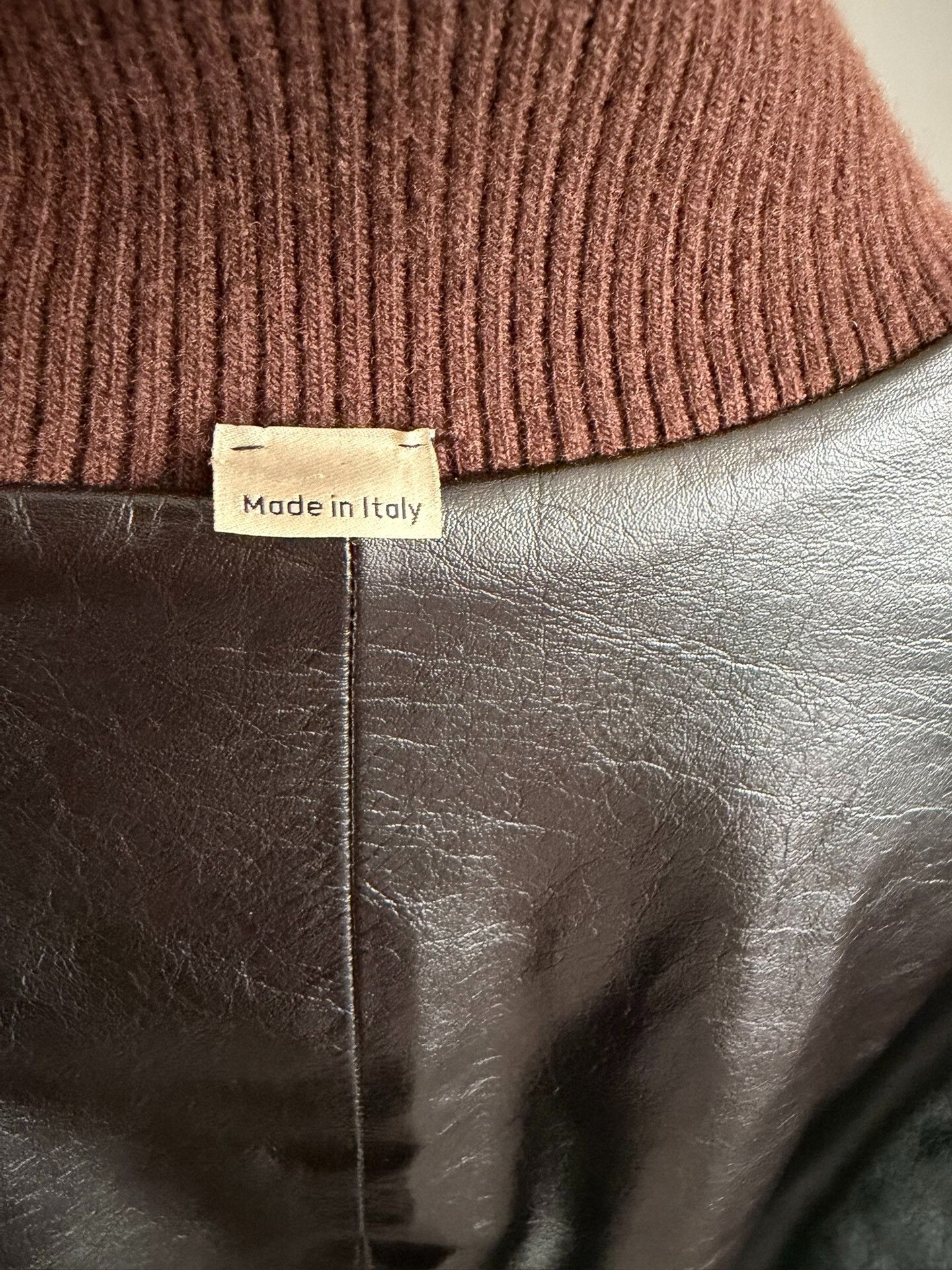 Gucci gucci leather and wool jacket in brown Size US L / EU 52-54 / 3 - 4 Thumbnail