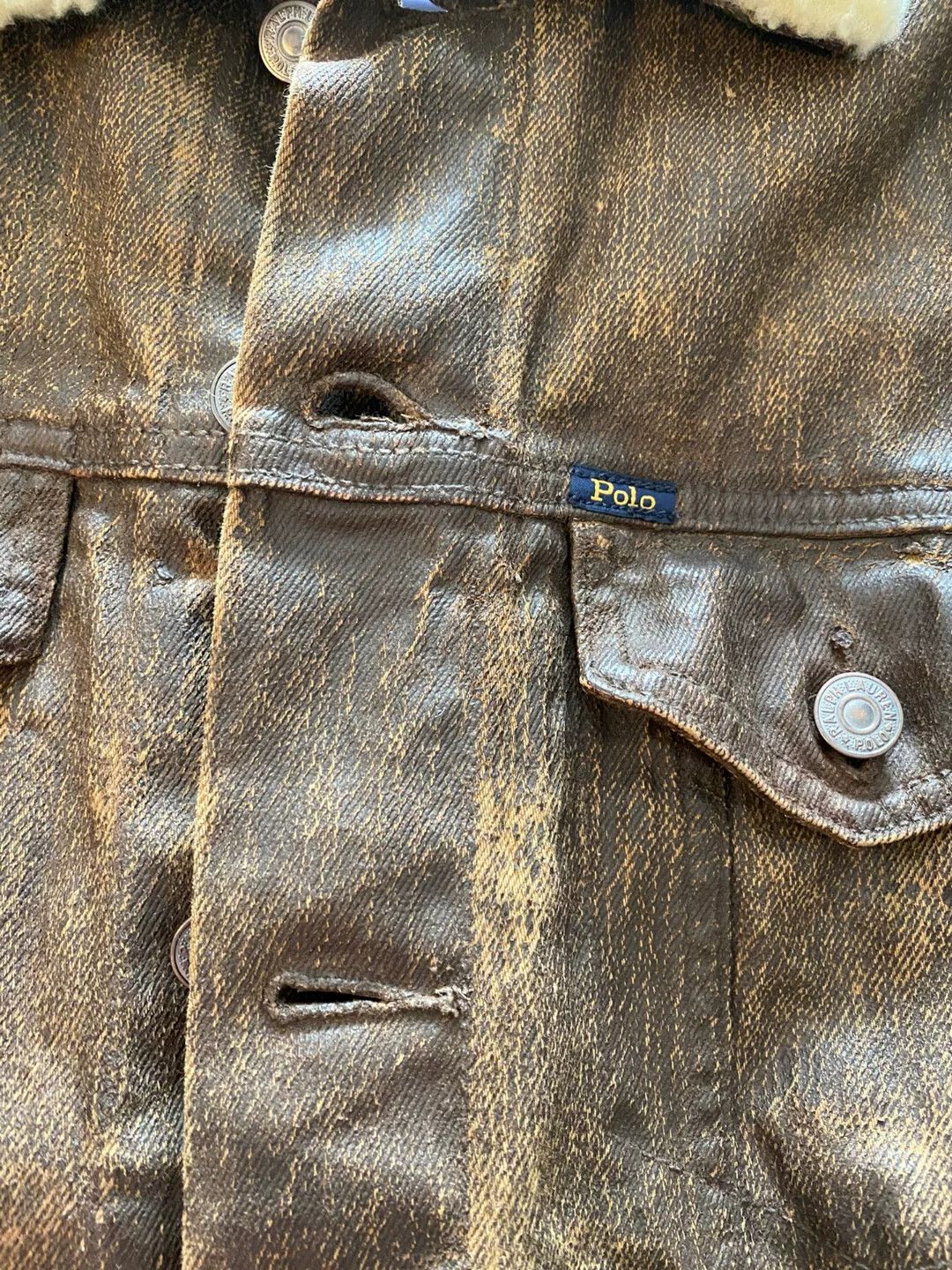 Polo Ralph Lauren brown leather jacket with fur collar Size US S / EU 44-46 / 1 - 2 Thumbnail