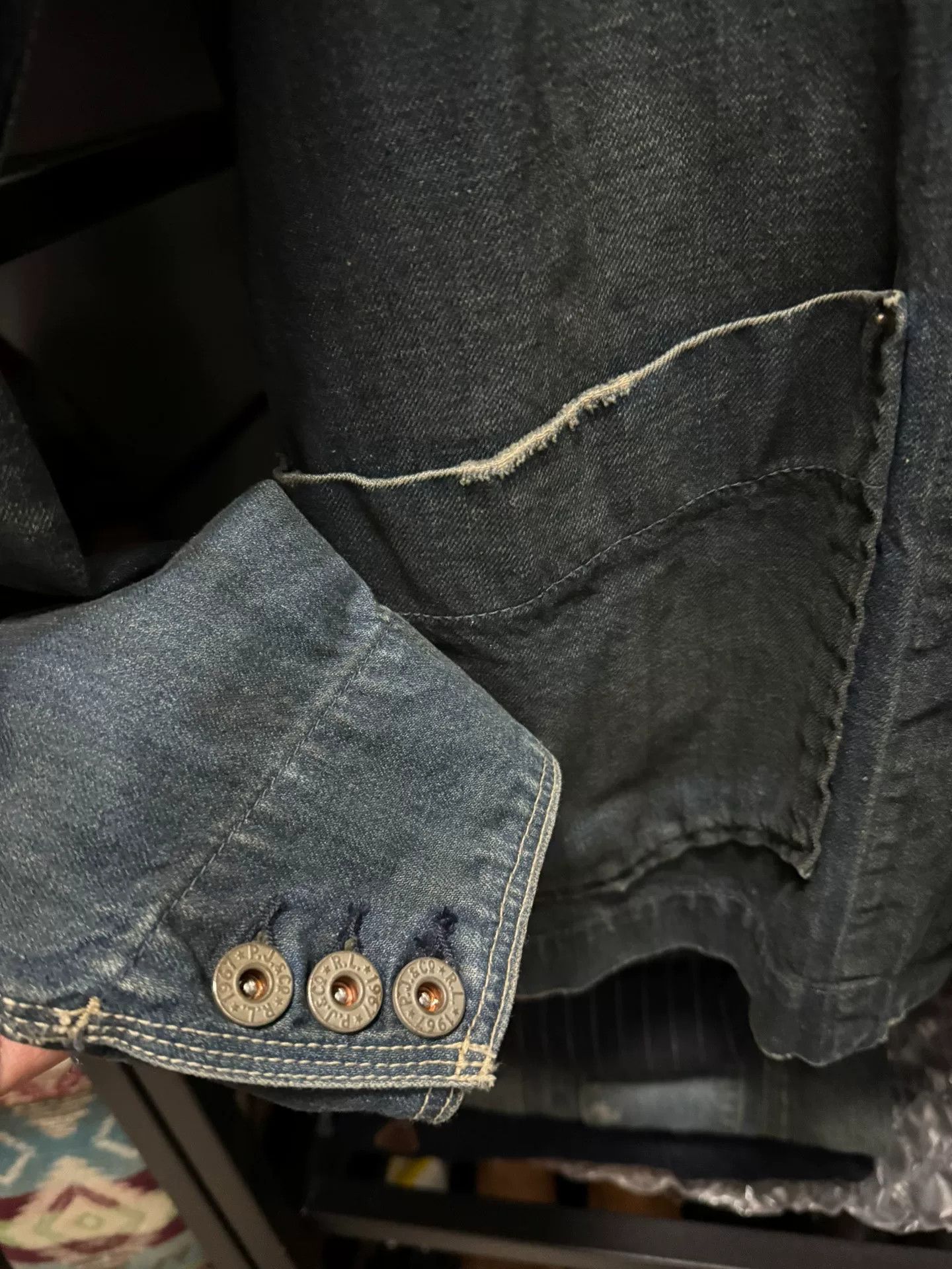 RRL Ralph Lauren RRL Vintage Style Denim Jacket with Brown Collar Size US M / EU 48-50 / 2 - 5 Thumbnail