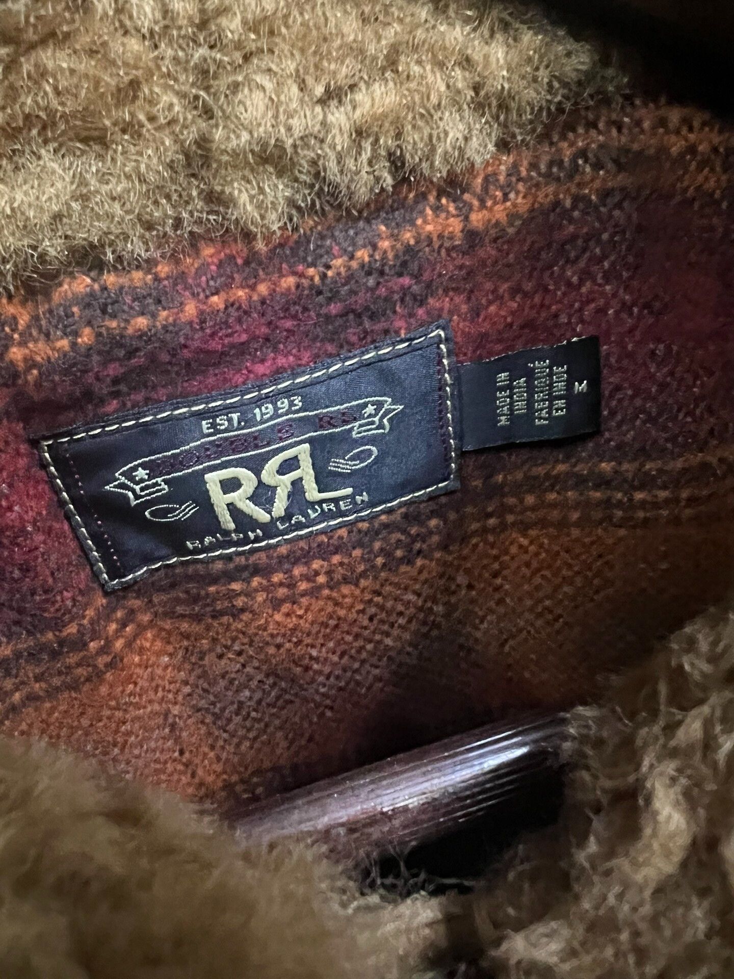 RRL Ralph Lauren RRL Shearling Brown Jacket with Fur Collar Size US M / EU 48-50 / 2 - 2 Thumbnail