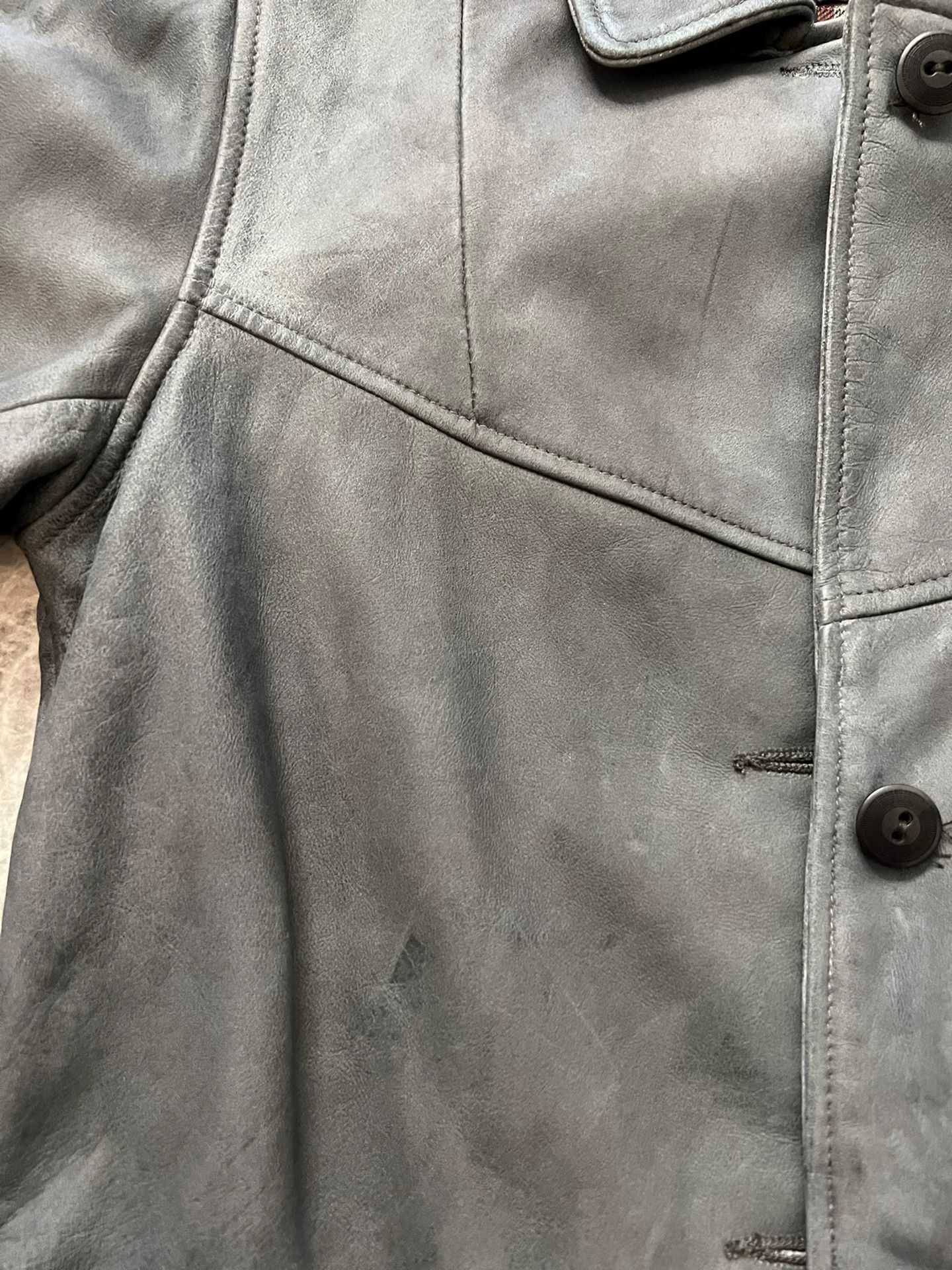 RRL Ralph Lauren RRL Women’s Blue Dyed Leather Jacket Size S / US 4 / IT 40 - 4 Thumbnail