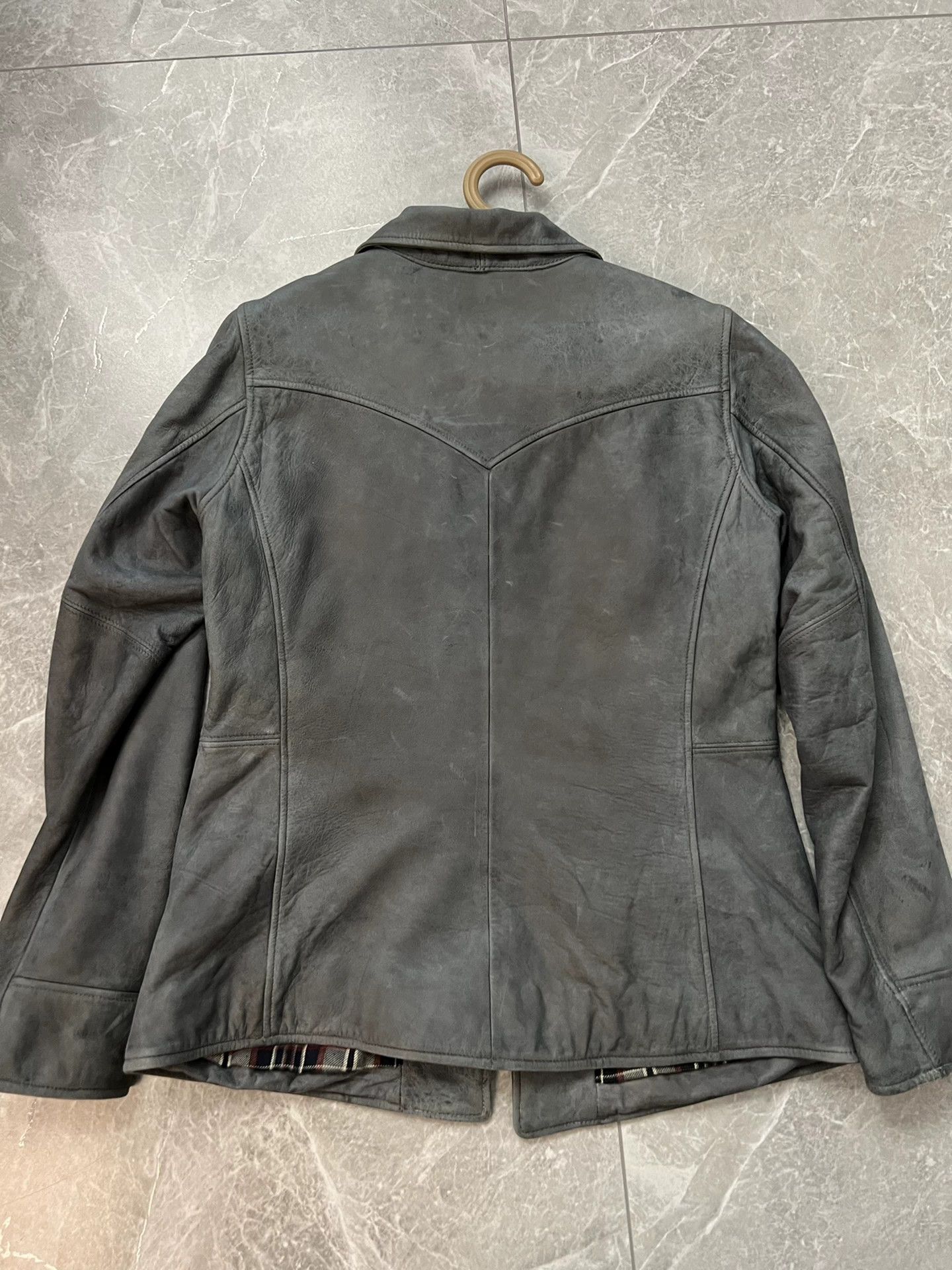 RRL Ralph Lauren RRL Women’s Blue Dyed Leather Jacket Size S / US 4 / IT 40 - 7 Thumbnail