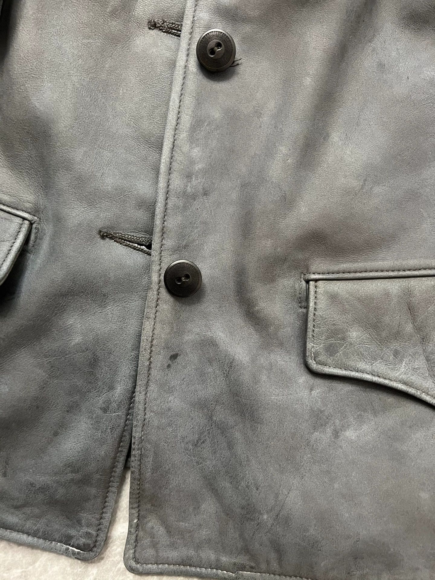 RRL Ralph Lauren RRL Women’s Blue Dyed Leather Jacket Size S / US 4 / IT 40 - 6 Thumbnail