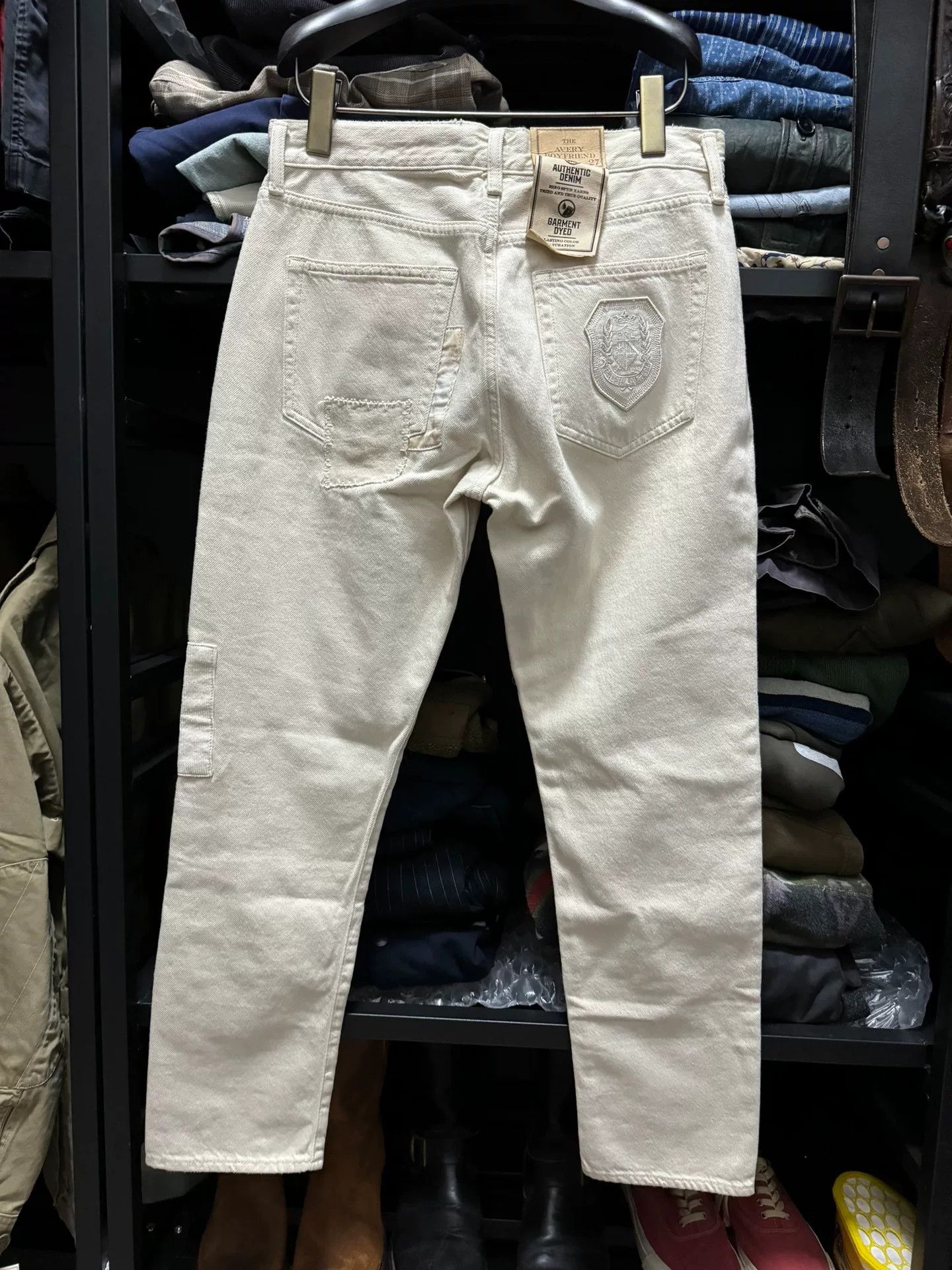 RRL Ralph Lauren distressed beige boyfit jeans by ralph lauren Size 27" / US 4 / IT 40 - 6 Thumbnail