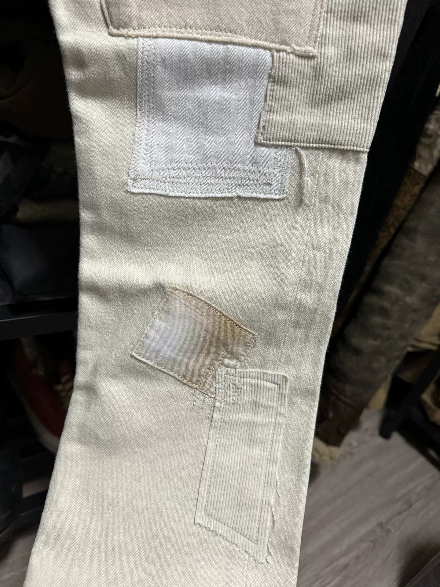 RRL Ralph Lauren distressed beige boyfit jeans by ralph lauren Size 27" / US 4 / IT 40 - 4 Thumbnail