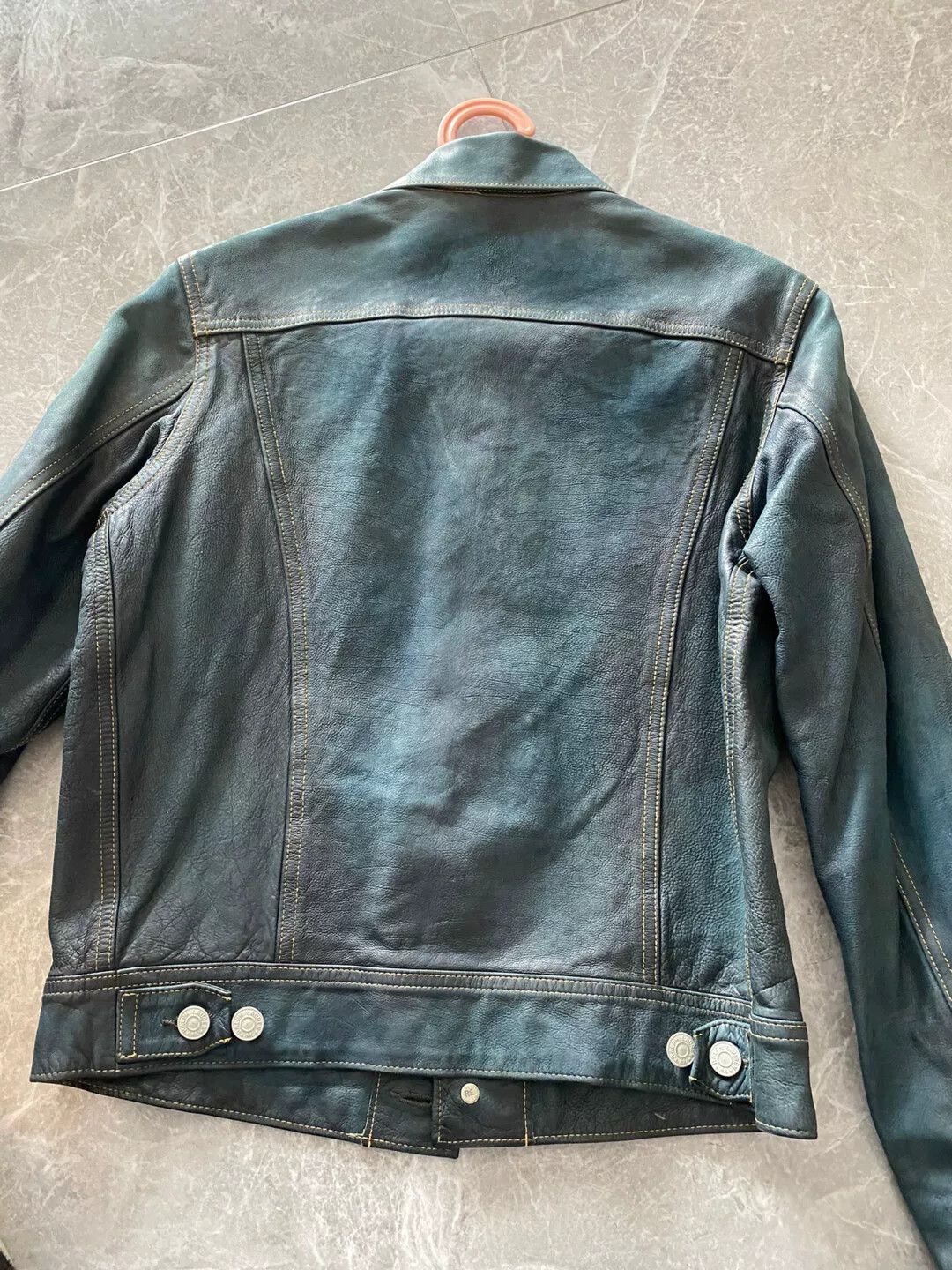 RRL Ralph Lauren women's blue dye leather jacket Size XS / US 0-2 / IT 36-38 - 6 Thumbnail